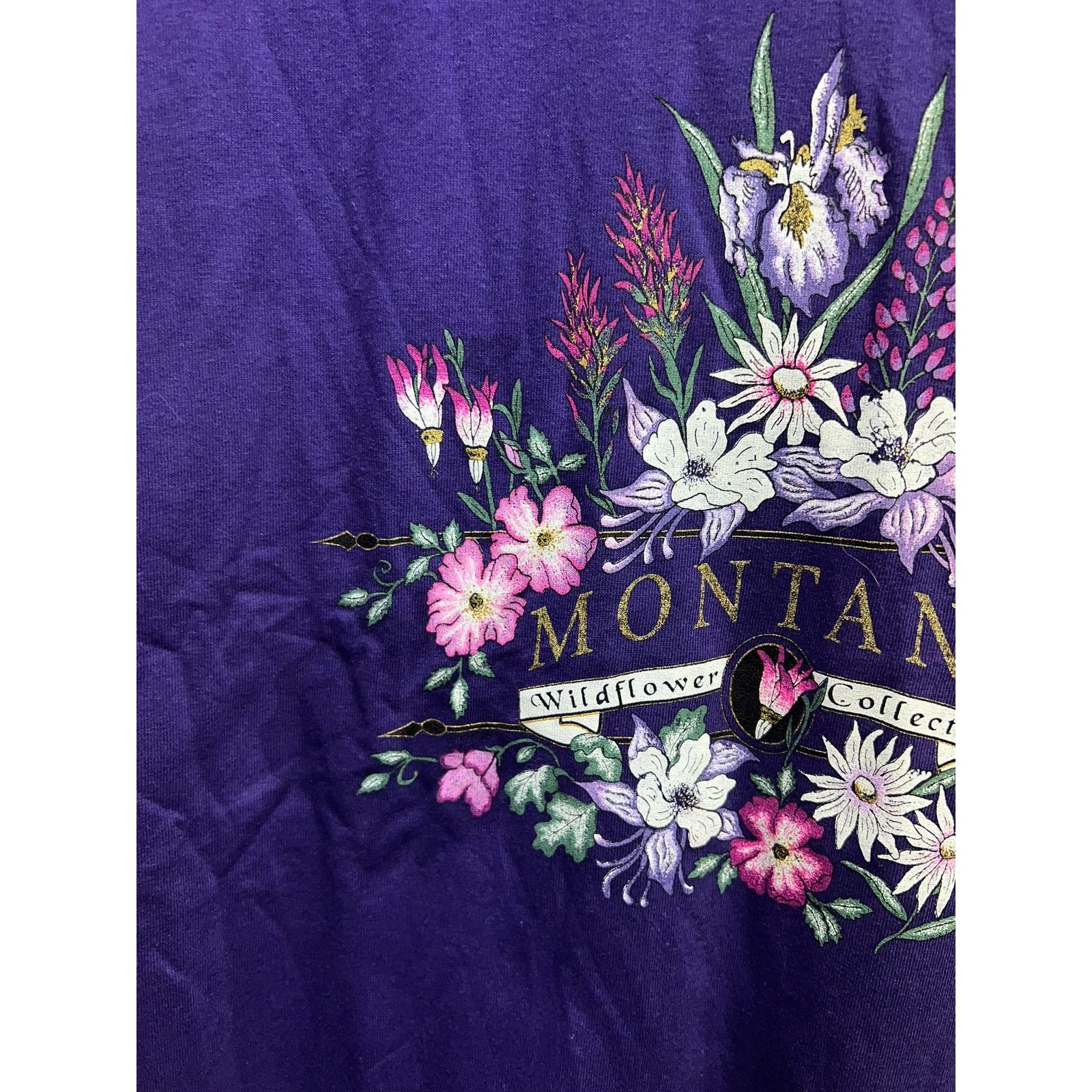 Jerzees Vintage Montana Shirt Willdflower Collection Purple Tee 90s Size US M / EU 48-50 / 2 - 2 Thumbnail