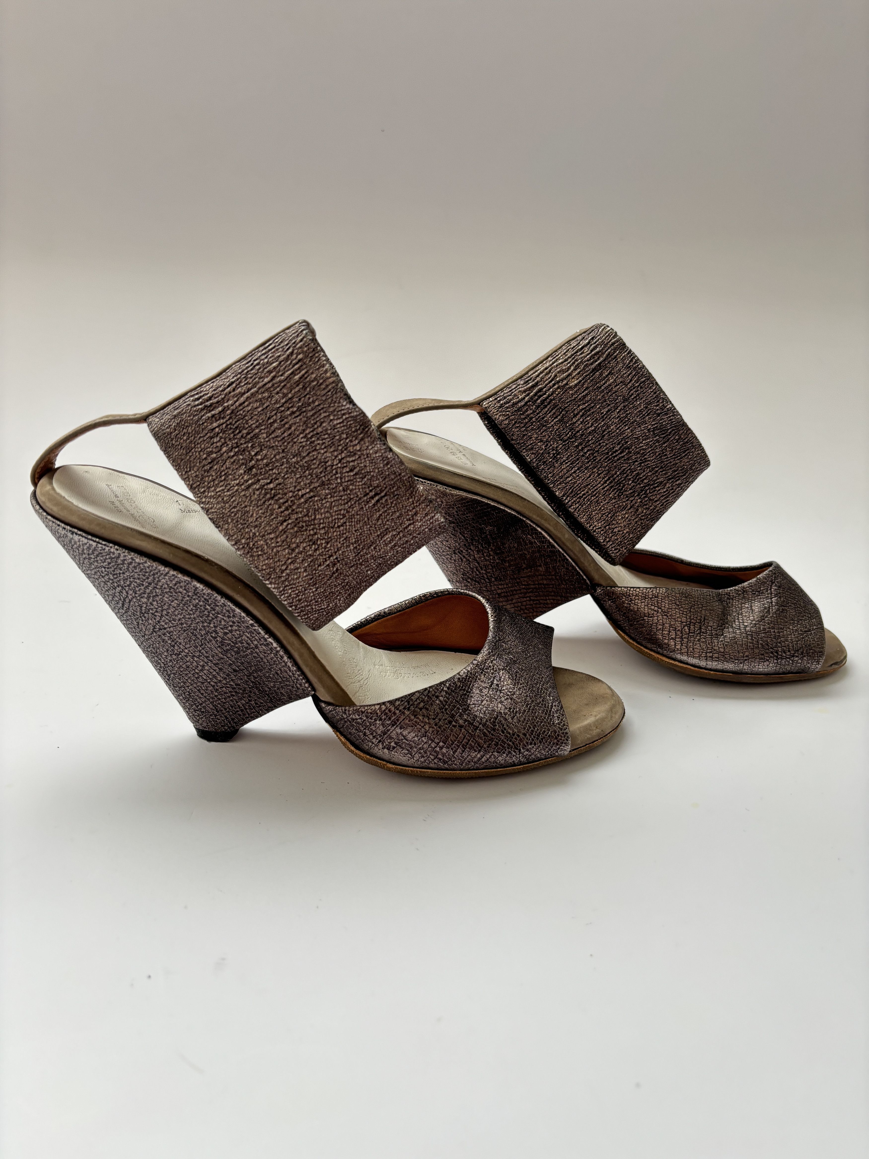 Maison Margiela ⚡️QUICK SALE⚡️Maison Margiela Bronze Open Toed Heels Size US 5.5 / IT 35.5 - 2 Thumbnail