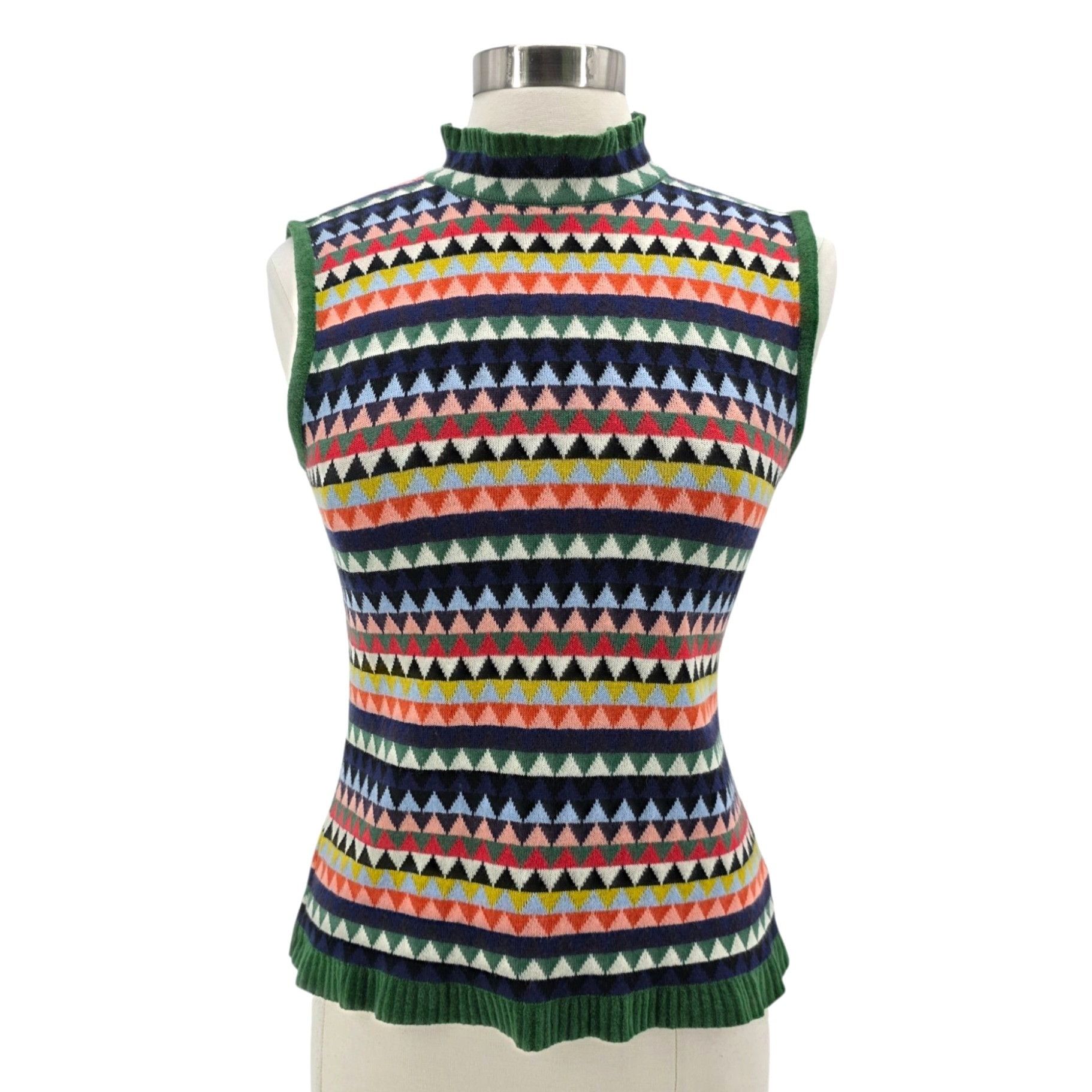 Anthropologie Aldomartins Womens Medium Sweater Tank Wool Blend Triangular Size M / US 6-8 / IT 42-44 - 1 Thumbnail