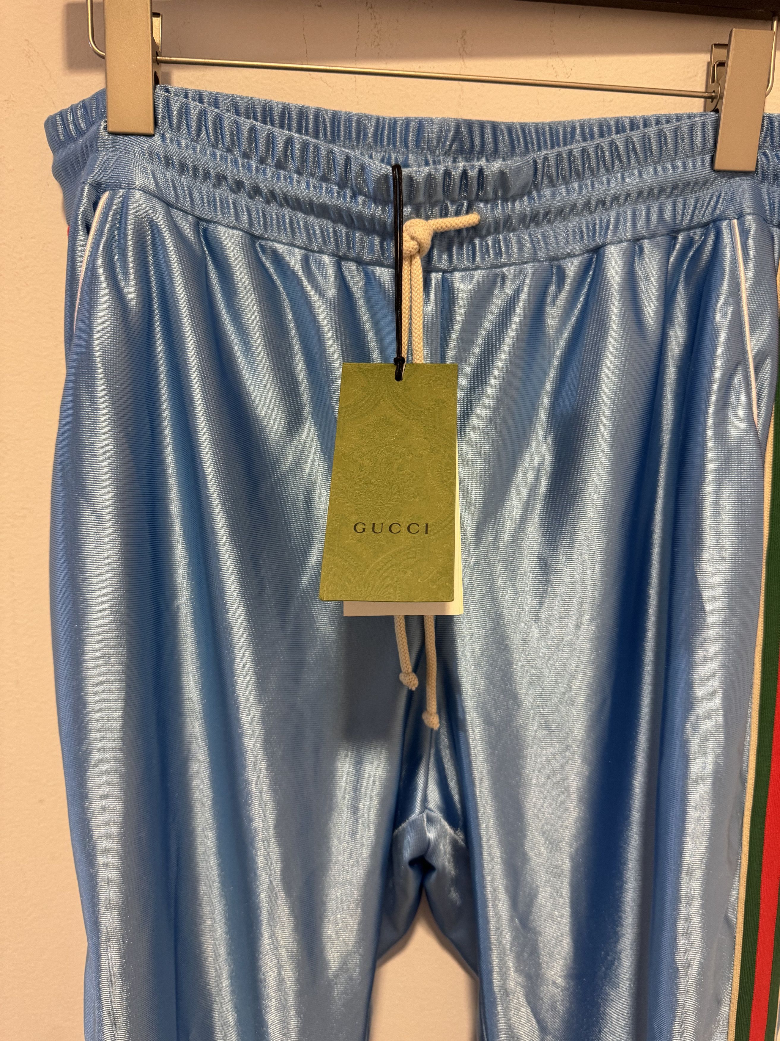 Gucci Gucci Tapered Webbing-Trimmed Satin-Jersey Track Pants Size US 34 / EU 50 - 6 Thumbnail