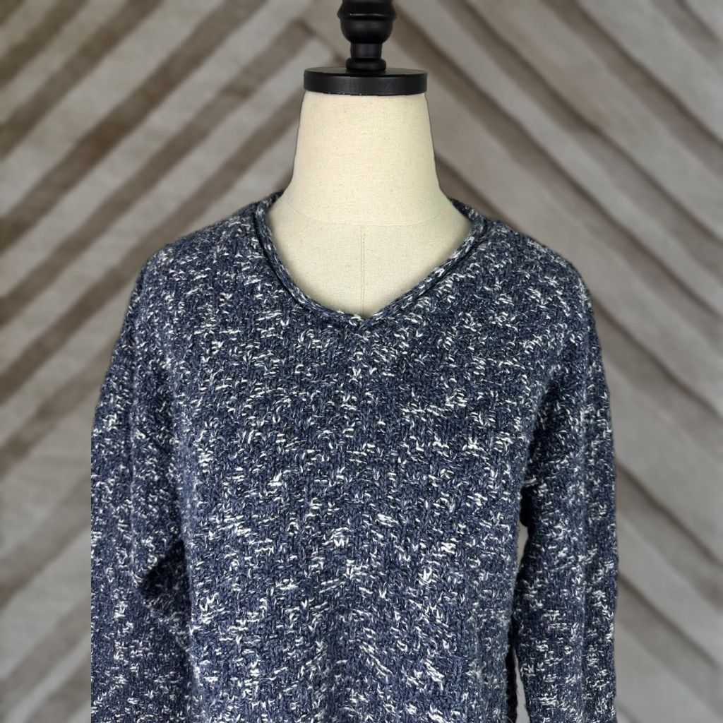 Vintage VINTAGE ALPS Sweater WOMENS L Pullover Knit 90s Chunky Cotton Blend Blue HOLE Decade/Theme: 90s Bohemian Grunge Ski Casual Womens Size L / US 10 / IT 46 - 1 Thumbnail