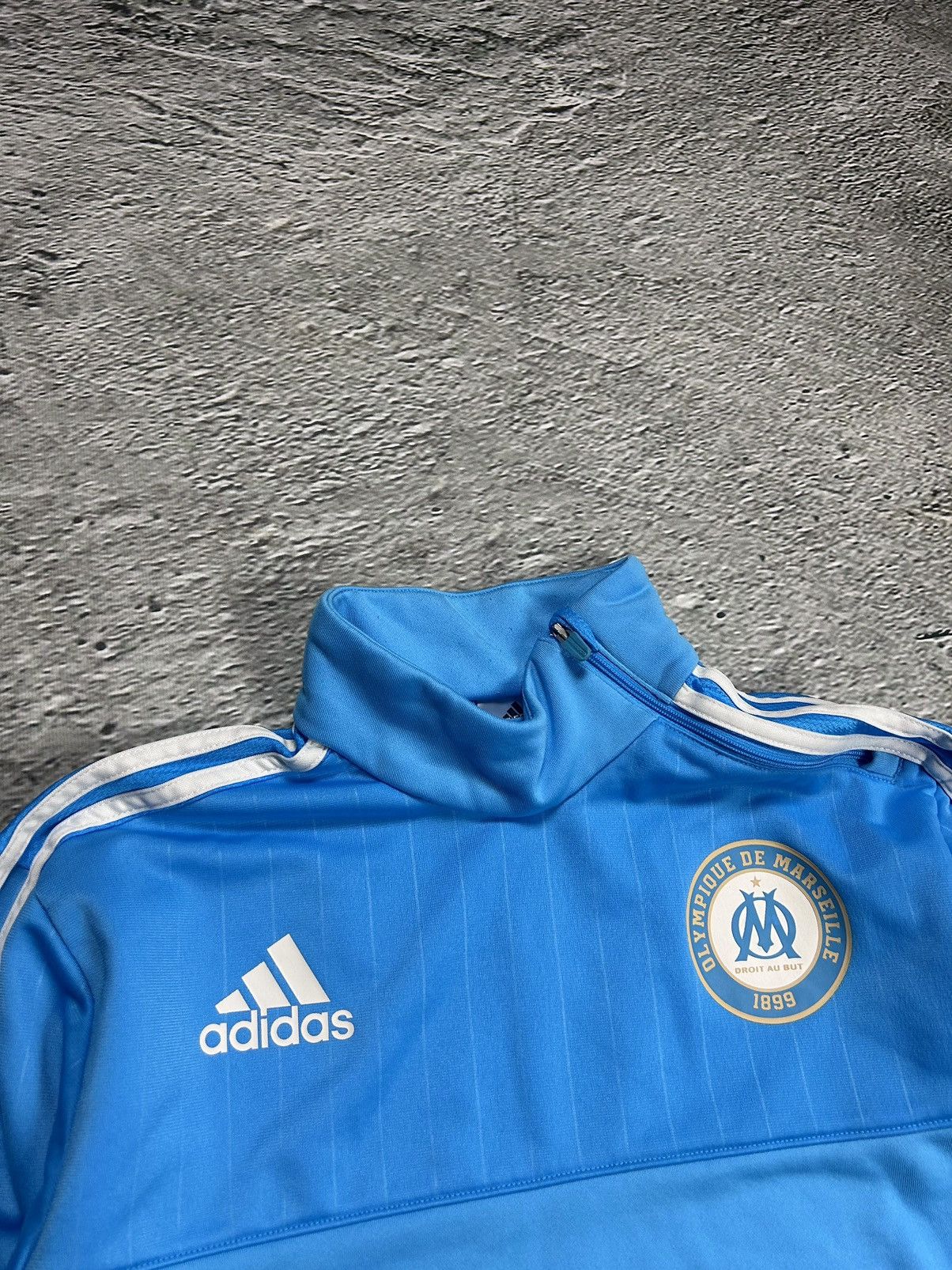 Adidas Olympique Marseille Adidas sweatshirt asymmetrical zip blue Size US S / EU 44-46 / 1 - 2 Thumbnail