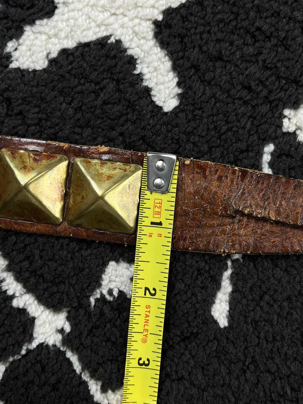 Undercover SS04 Undercover Gold Studded Double Strap Leather Belt Size ONE SIZE - 9 Thumbnail