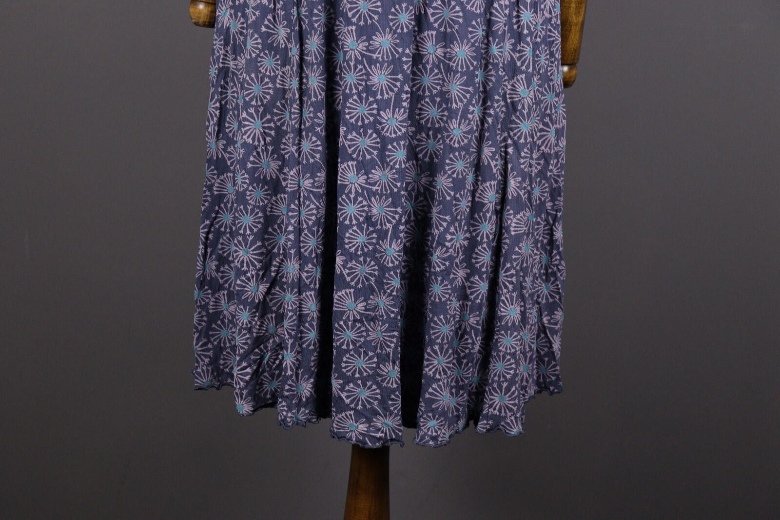 Designer Deerberg Blue Floral Relaxed Summer A-Line Dress Size L Size L / US 10 / IT 46 - 4 Thumbnail