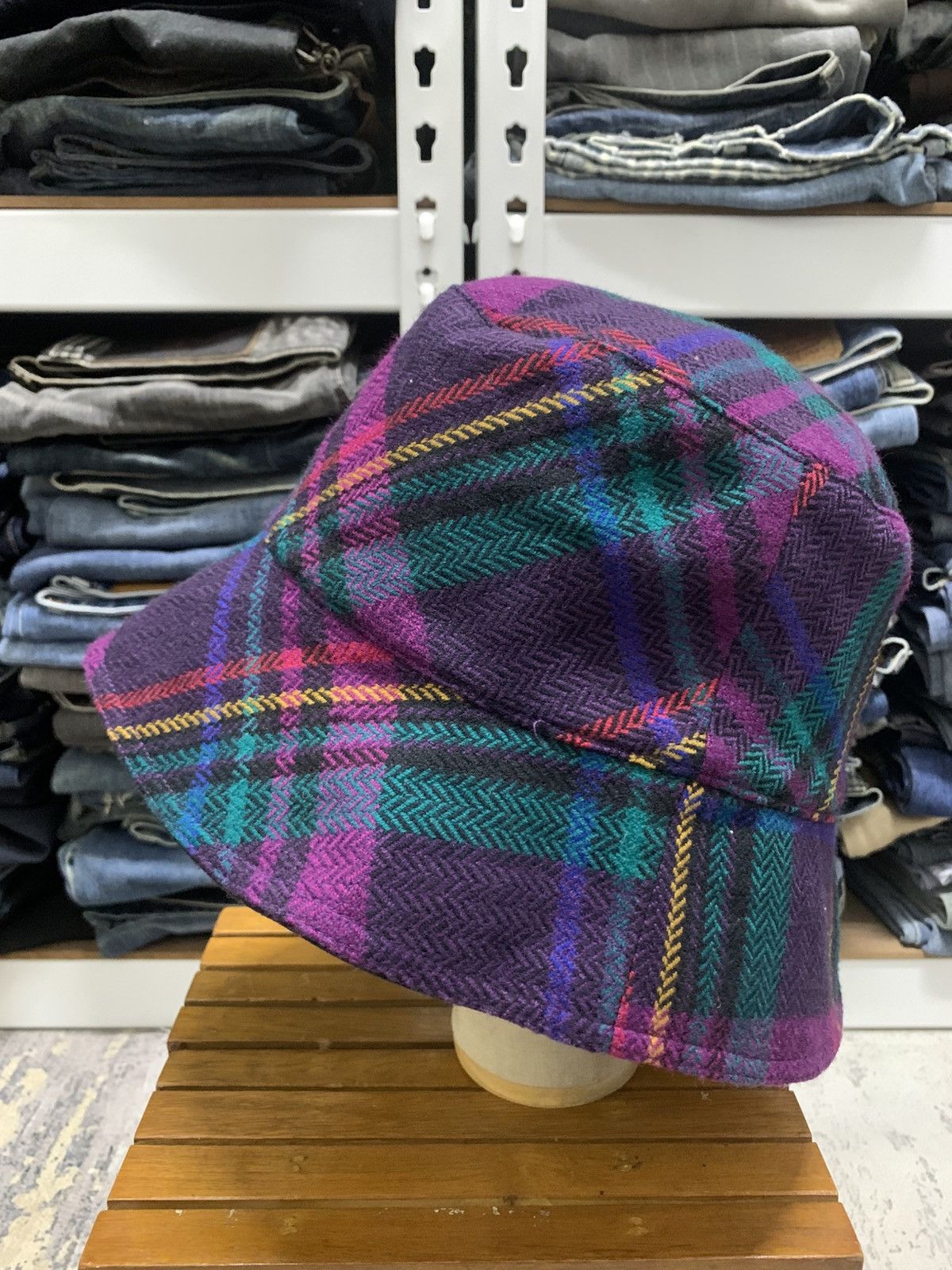 Japanese Brand Japanese Brand Multicolour Tartan Retro Bucket Hat Size ONE SIZE - 4 Thumbnail