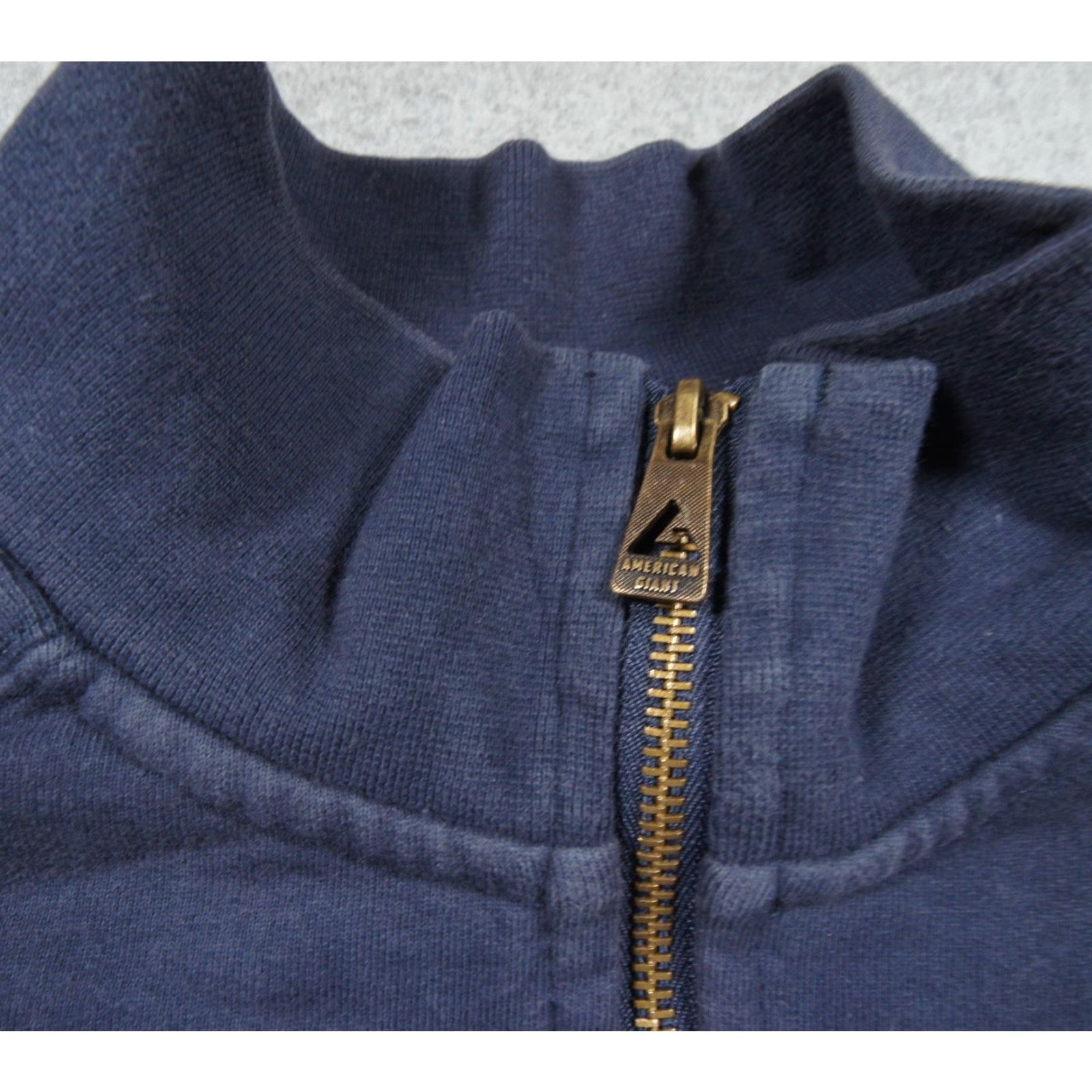 Vintage American Giant Sweatshirt Full Zip Fleece Mock Neck Blue Adult XL Mens Size US XL / EU 56 / 4 - 4 Thumbnail