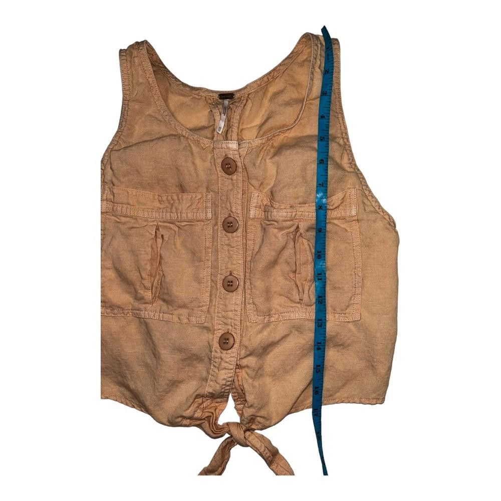 Free People Free People l Peach Button Down Linen Top Size XS Size XS / US 0-2 / IT 36-38 - 5 Thumbnail
