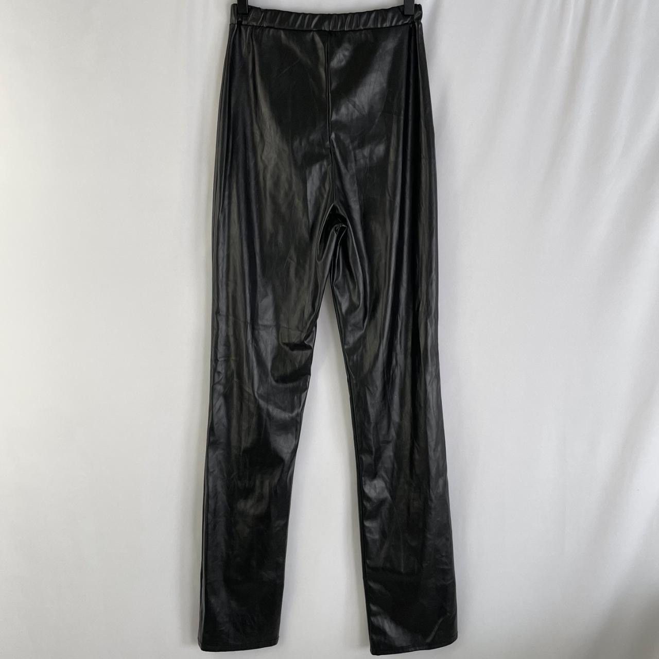 PrettyLittleThing PrettyLittleThing Faux Leather Front Split High Rise Pants Size 28" / US 6 / IT 42 - 5 Thumbnail