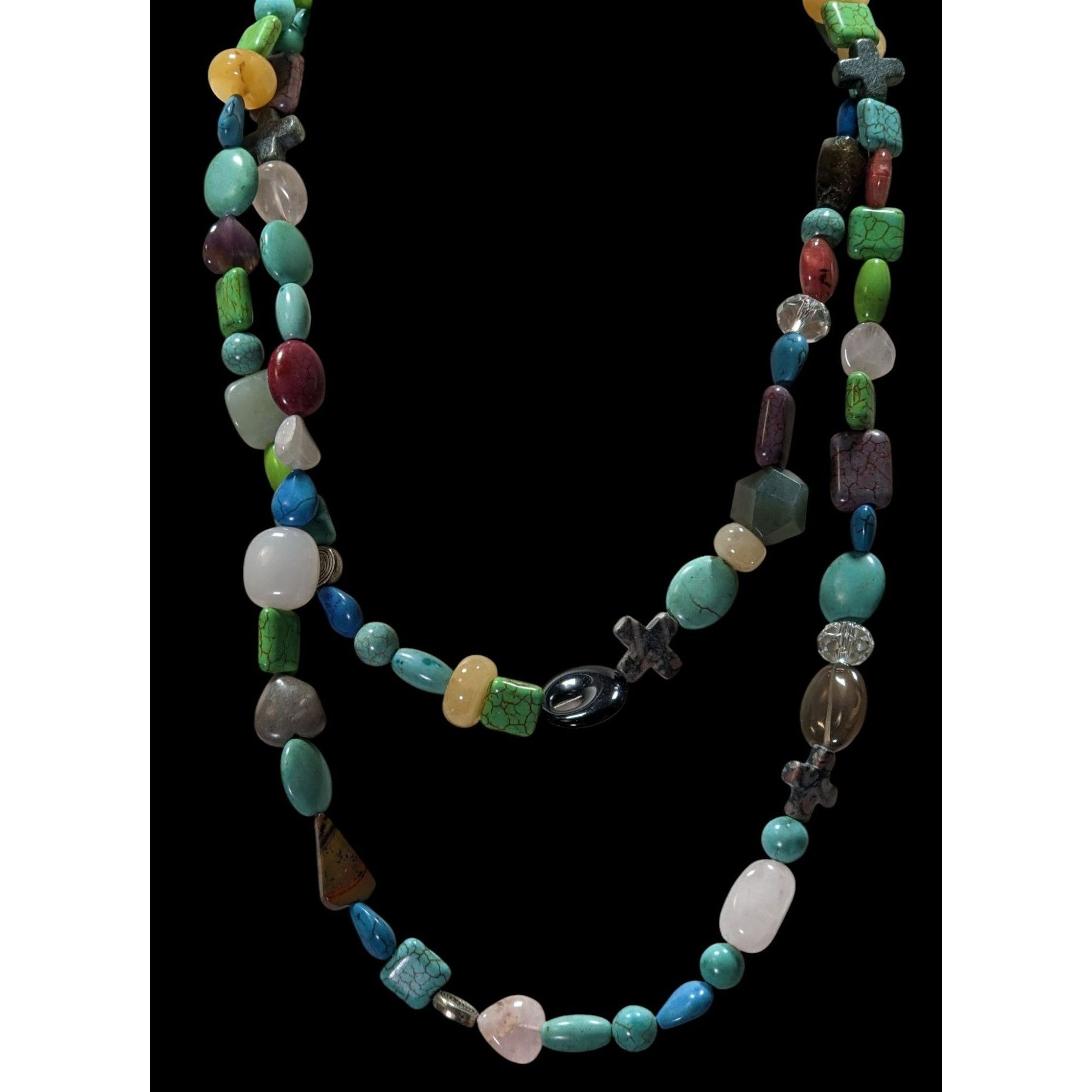 Handmade Handmade Mixed Natural Gemstone Beaded Layered Necklace Size ONE SIZE - 1 Thumbnail