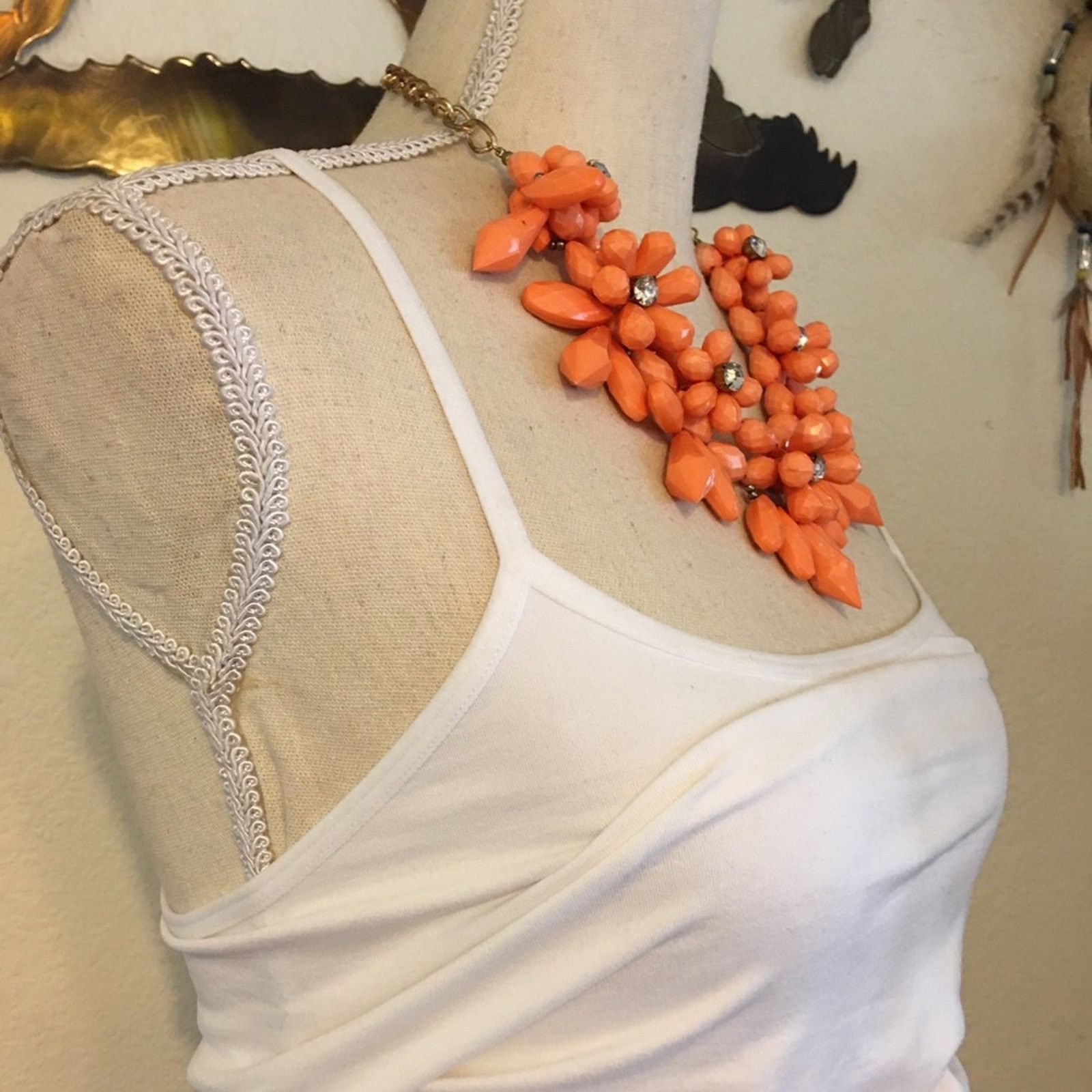 Vintage Vintage 90s faceted creamsicle chandelier necklace Size ONE SIZE - 2 Thumbnail