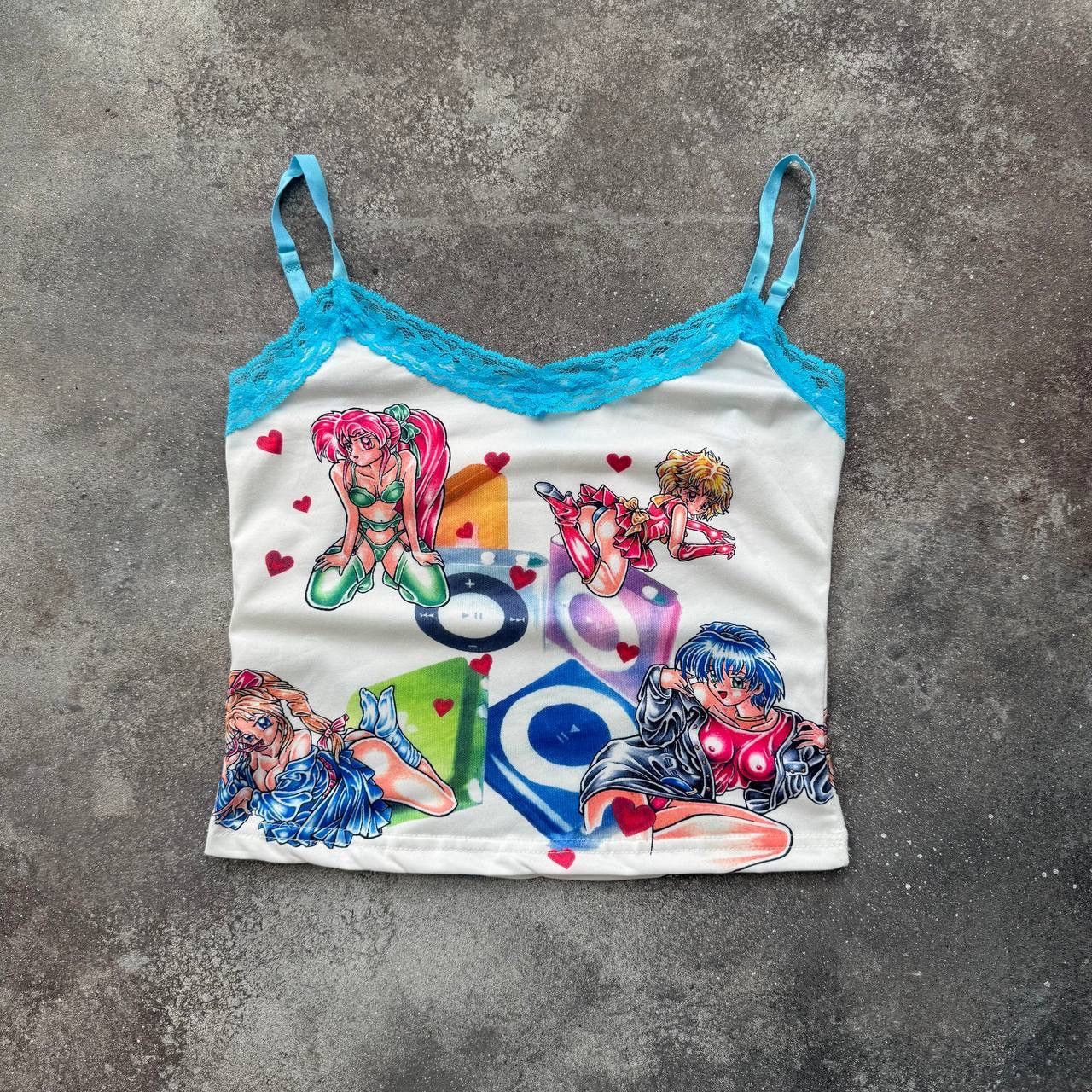 Japanese Brand × Vintage Super Sexy Y2K Anime Lace Details Crop Top Size M / US 6-8 / IT 42-44 - 2 Thumbnail