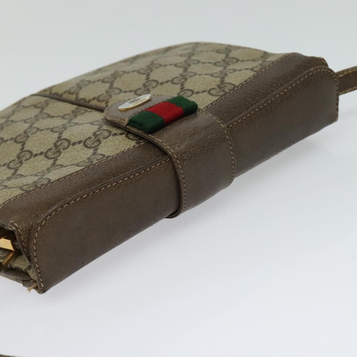 Gucci GUCCI GG Supreme Web Sherry Line Bag Pvc Beige Gold 10 02 Size ONE SIZE - 6 Thumbnail