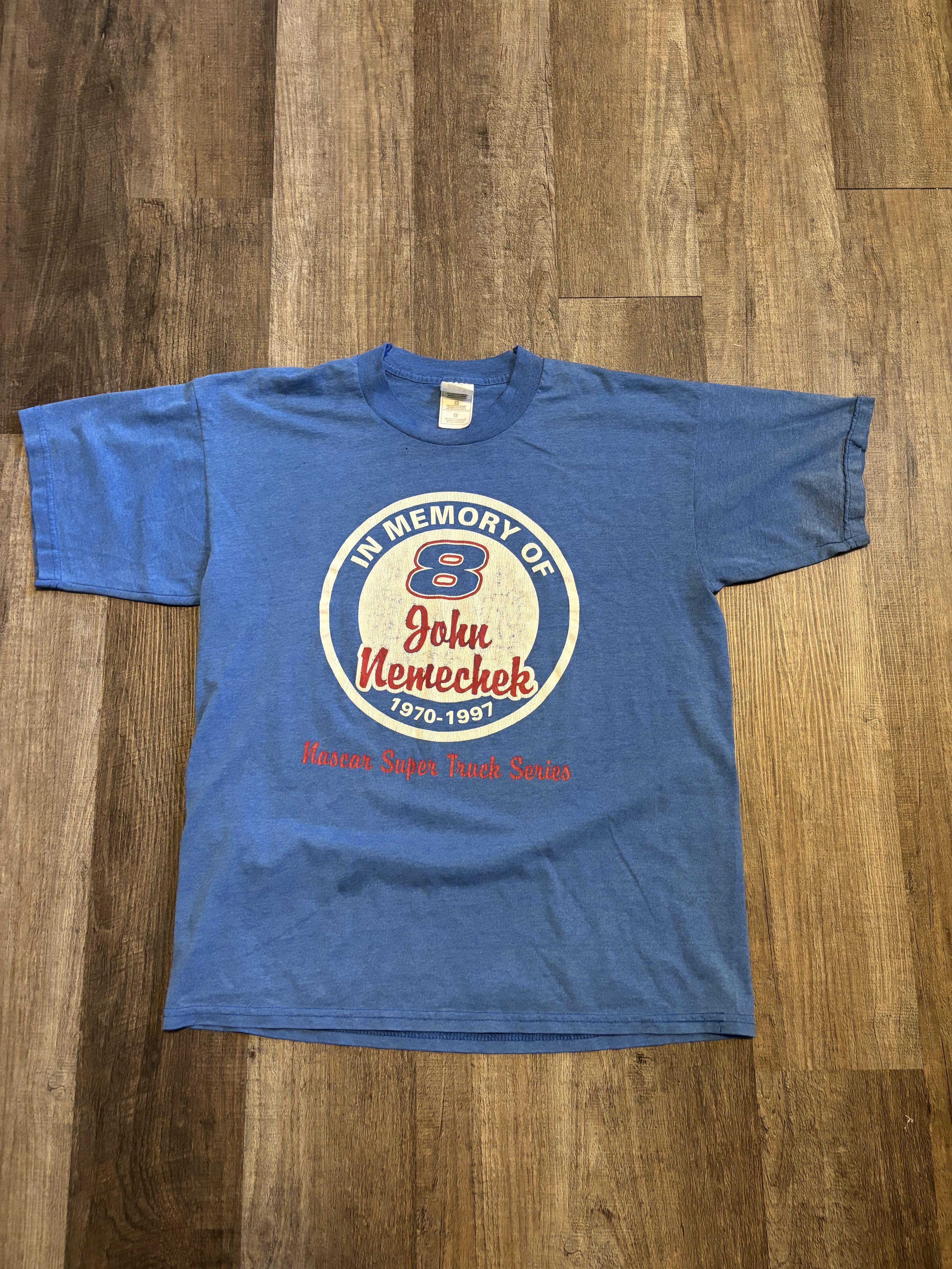 Vintage 1997 In Memory of John Nemechek NASCAR Tee Shirt