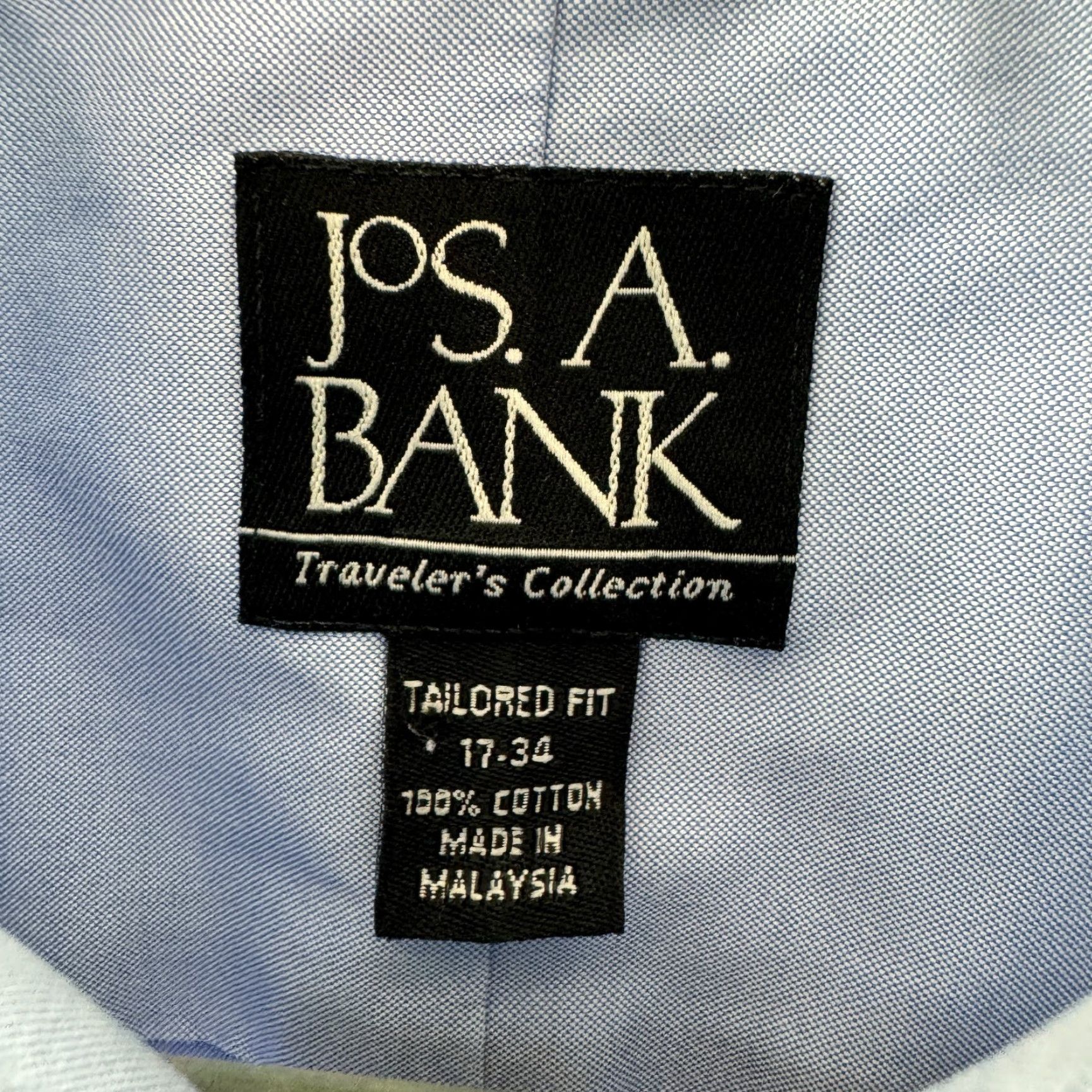 Jos. A. Bank Jos. A. Bank Button-Up Dress Shirt Mens Size XL Blue Tailored Fit Long Sleeve Size 46R - 6 Thumbnail
