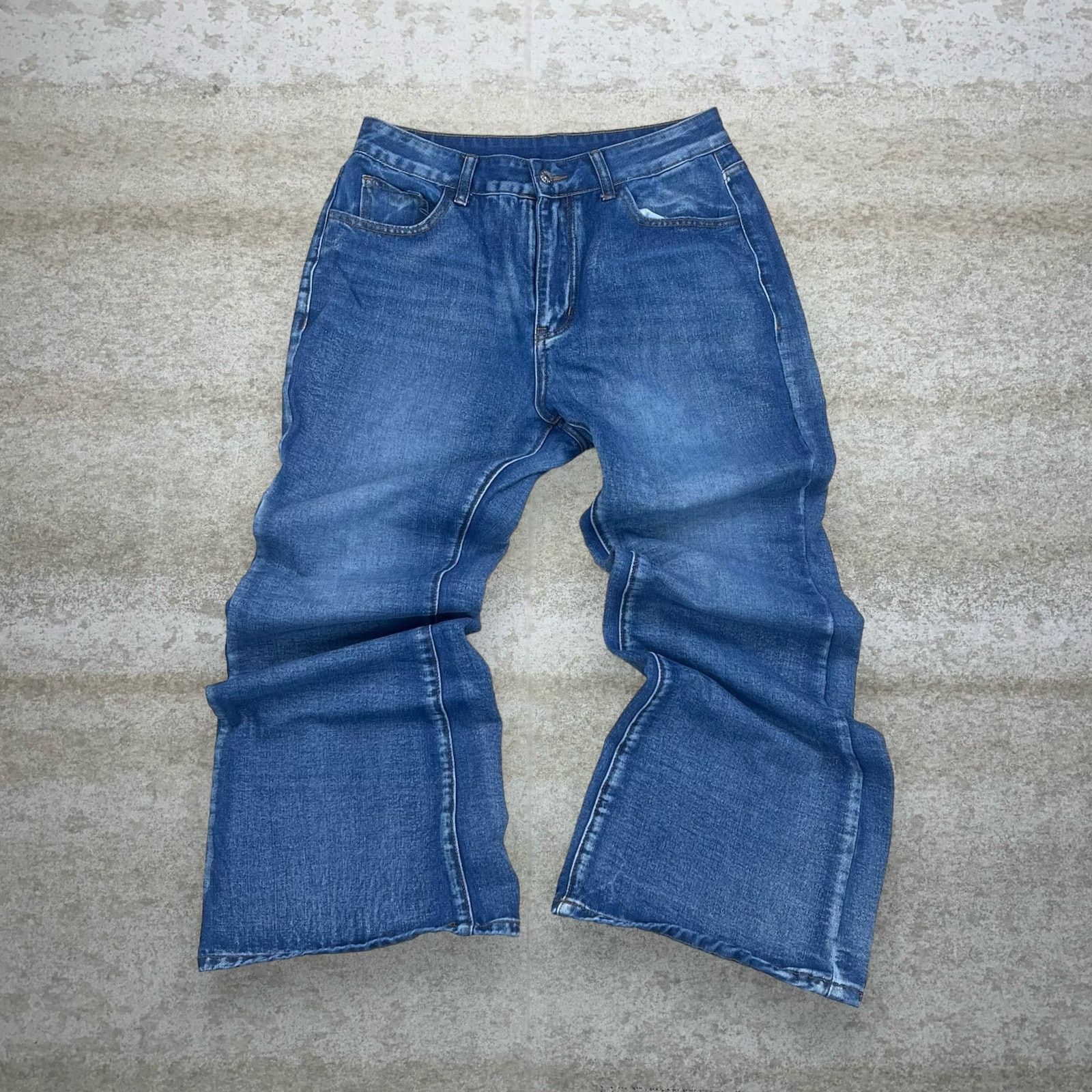 Vintage Vintage 90s Romwe Jeans 30x30 Bell Bottoms Flare Medium Wash Size 30" / US 8 / IT 44 - 2 Thumbnail