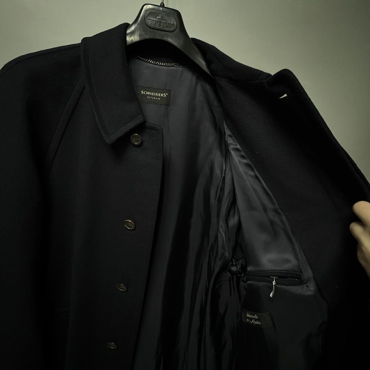 Schneiders Schneiders Salzburg Wool Long Overcoat Black Wool + Alpaca Size US L / EU 52-54 / 3 - 14 Thumbnail