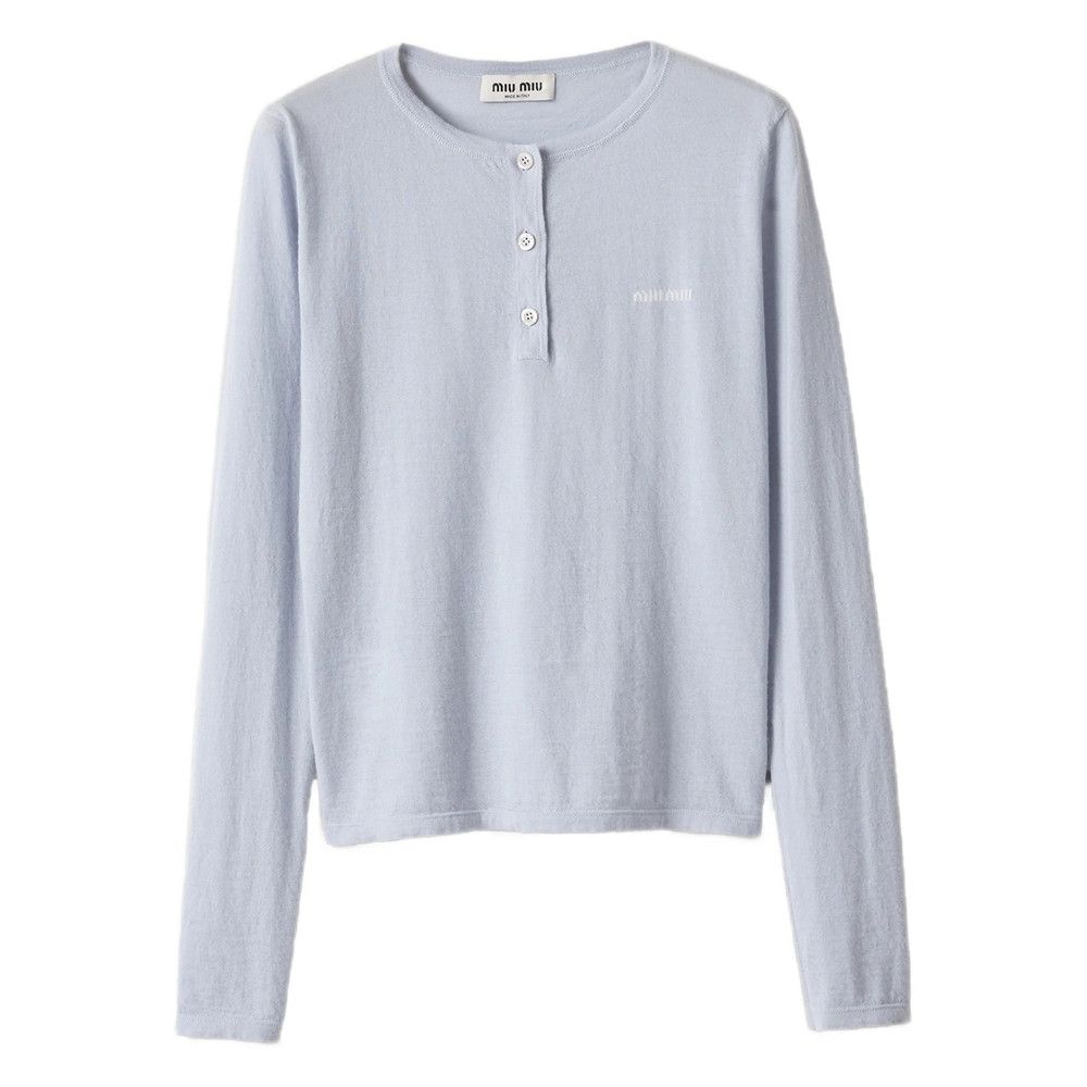 Miu Miu Miu Miu BLUE Tops - T-shirts & Jerseys Size S / US 4 / IT 40 - 1 Thumbnail