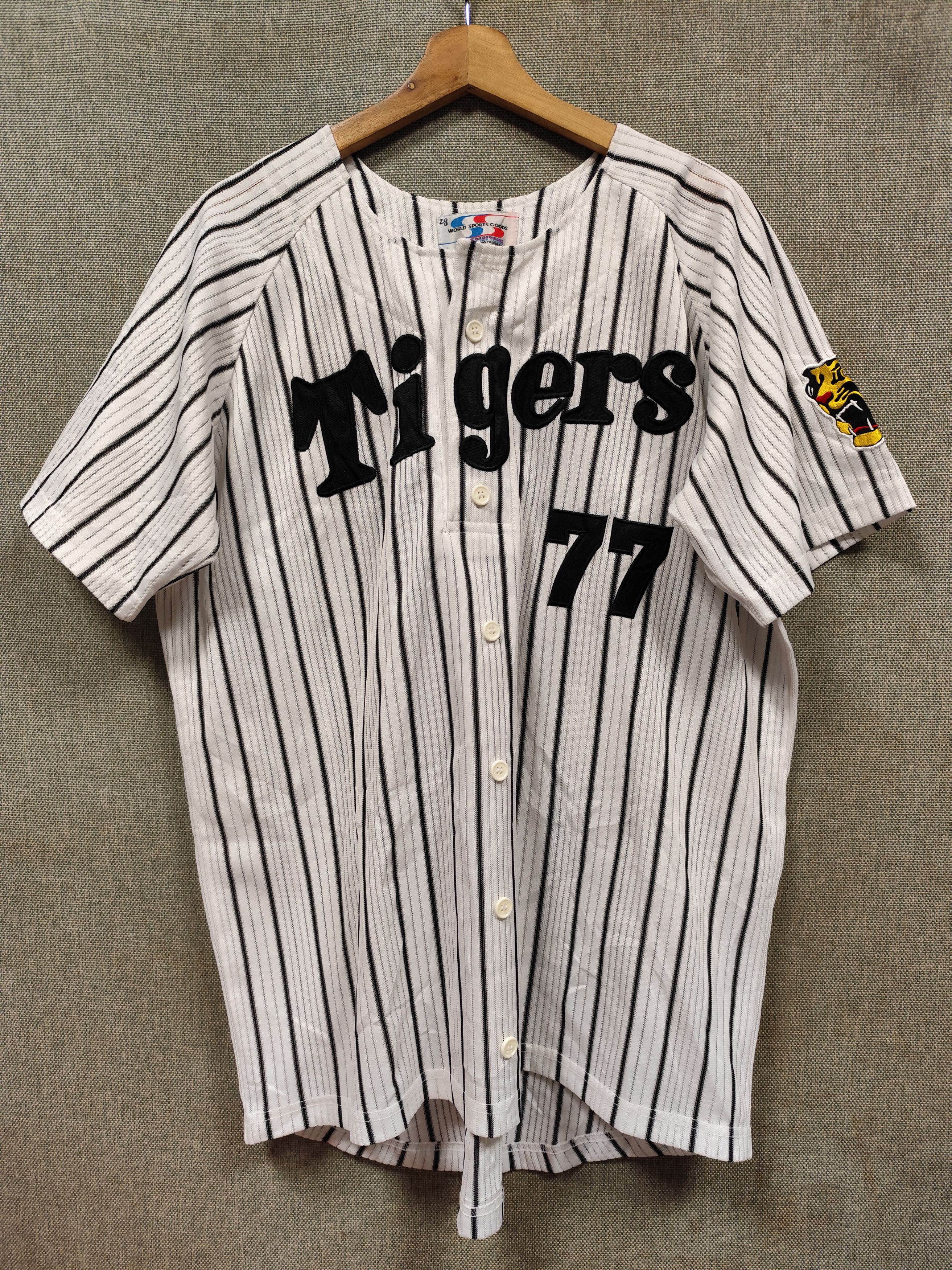 MLB Hanshin Tigers Baseball Jersey Senichi Hoshino 77 | Grailed