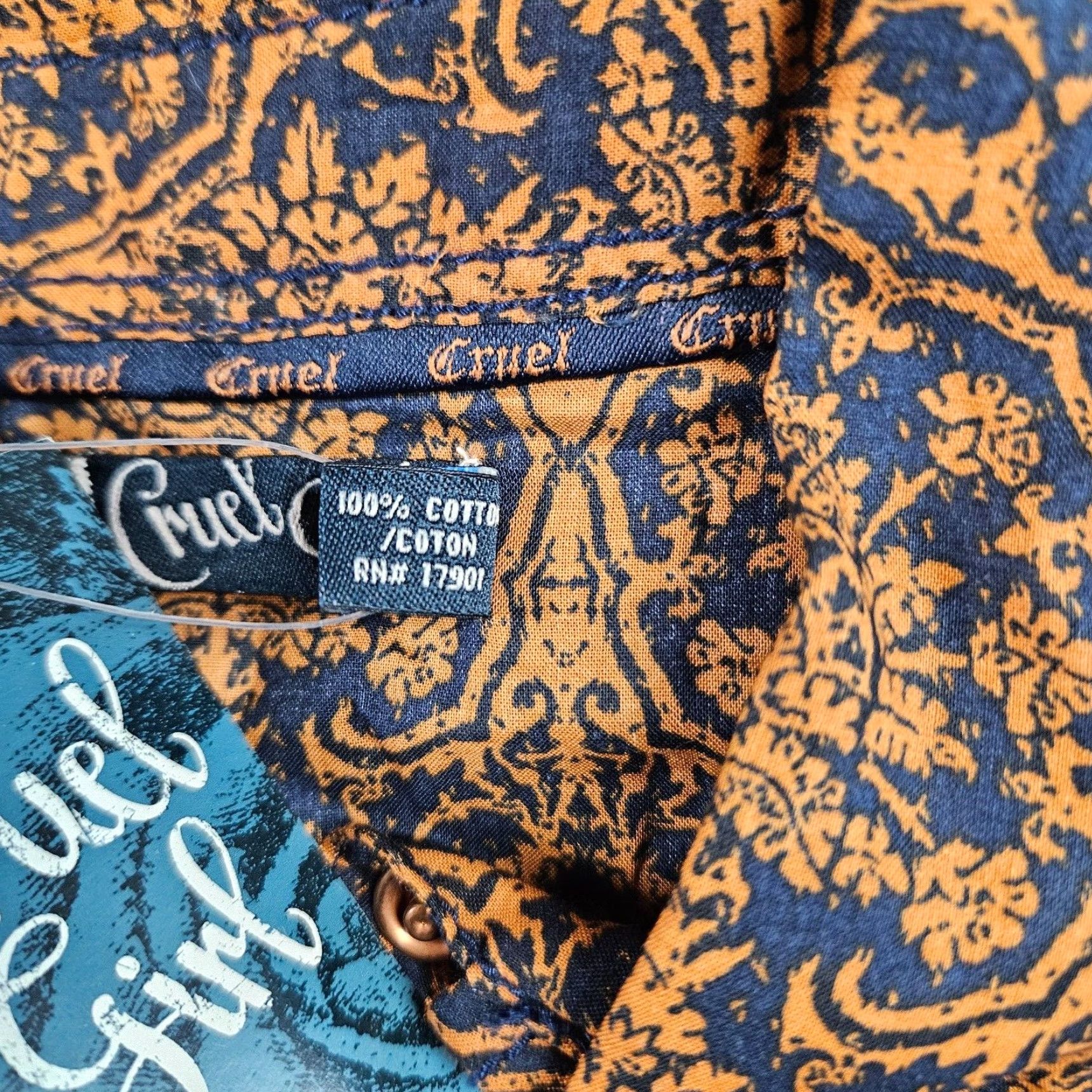 Vintage Cruel Girl Womens Pearl Snap Shirt Sz Medium Brown Floral Long Sleeve Size M / US 6-8 / IT 42-44 - 5 Thumbnail