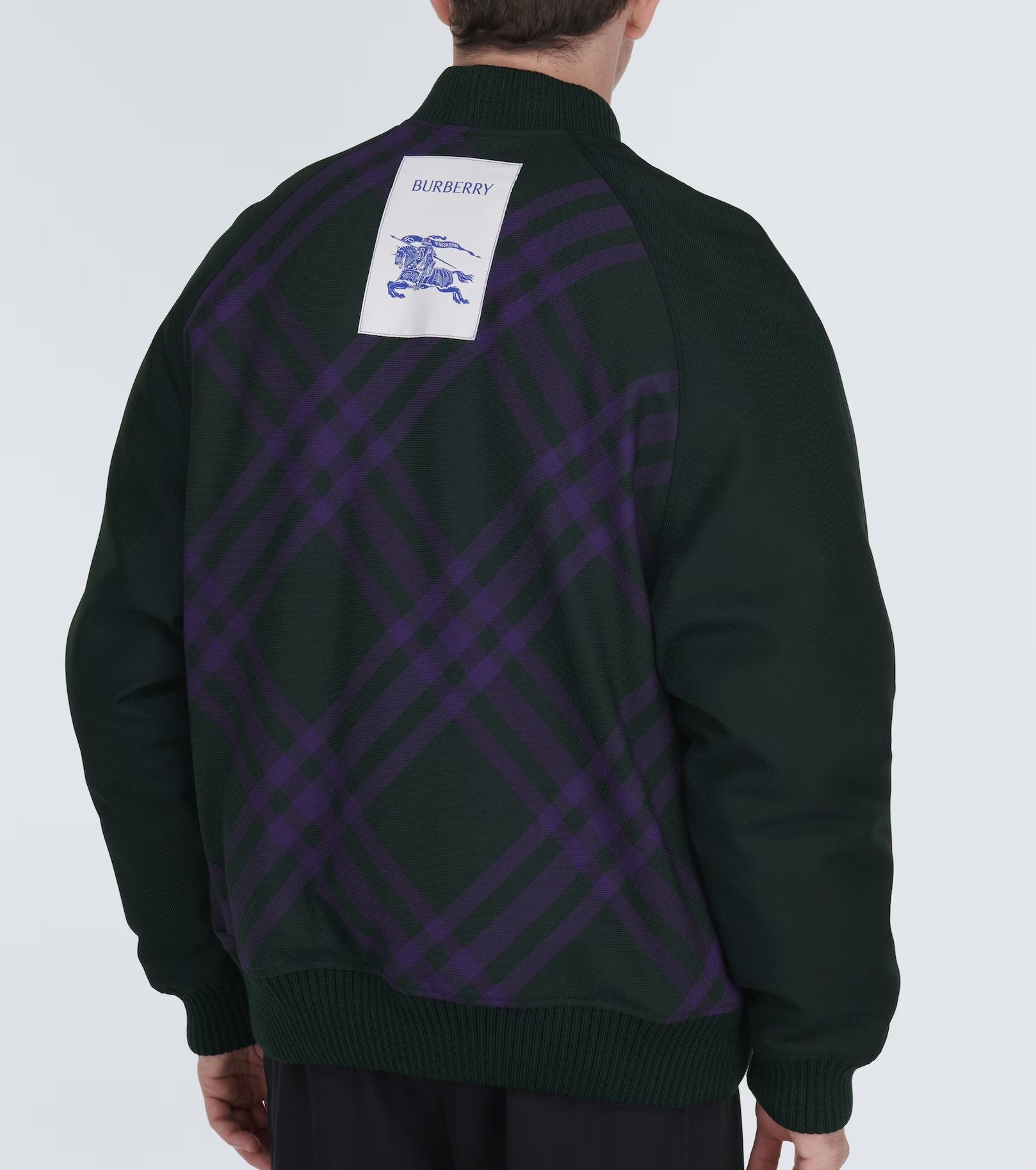 Burberry Burberry Green Check Reversible Bomber Jacket Size US L / EU 52-54 / 3 - 15 Thumbnail
