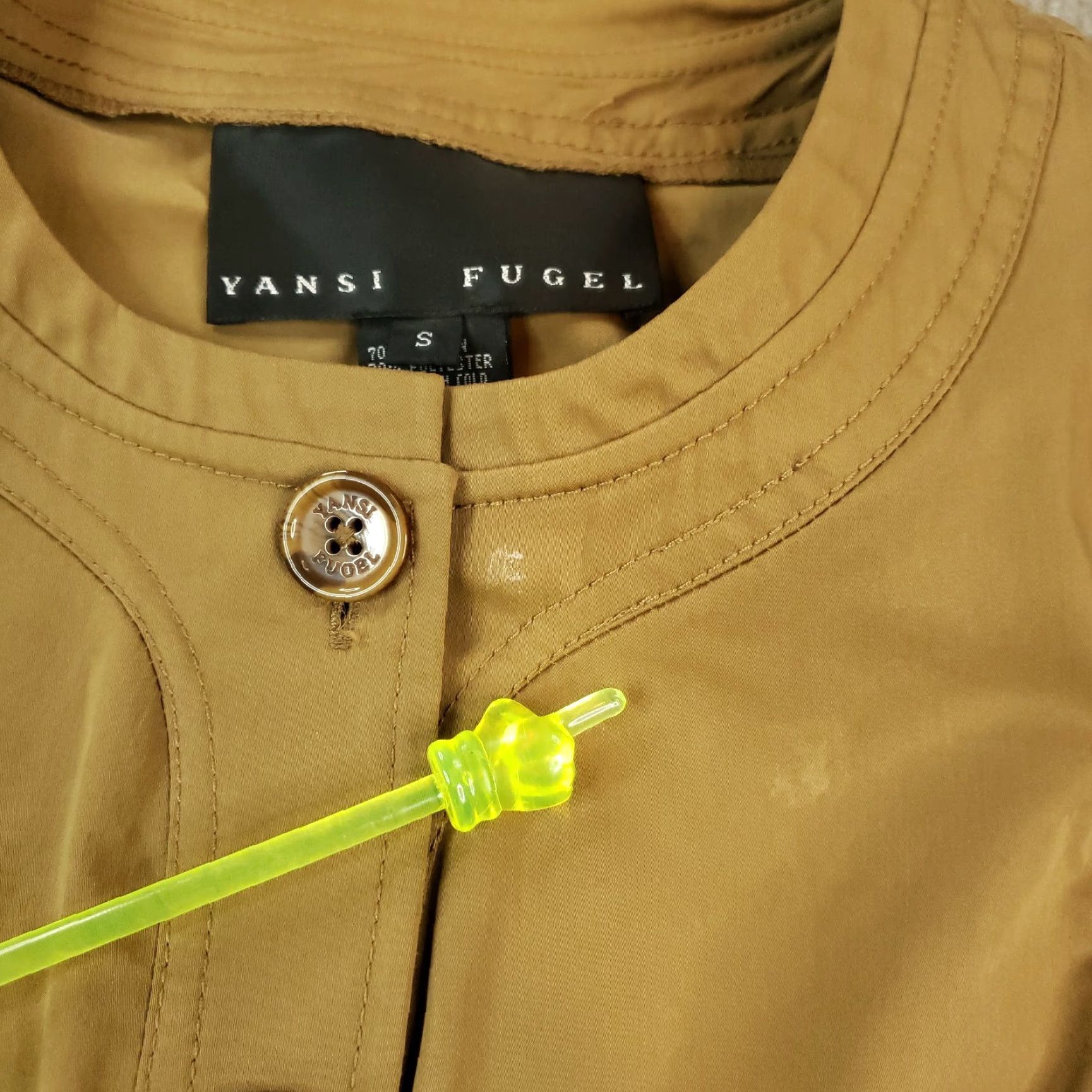 Vintage Yansi Fugel Coat Womens S Brown Pockets Button Front Casual Z Ruffles Size S / US 4 / IT 40 - 7 Thumbnail