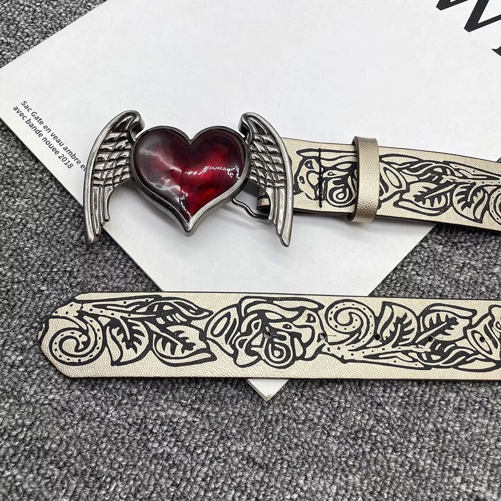 PPFM 💥red heart wings black colour belt Size ONE SIZE - 5 Thumbnail