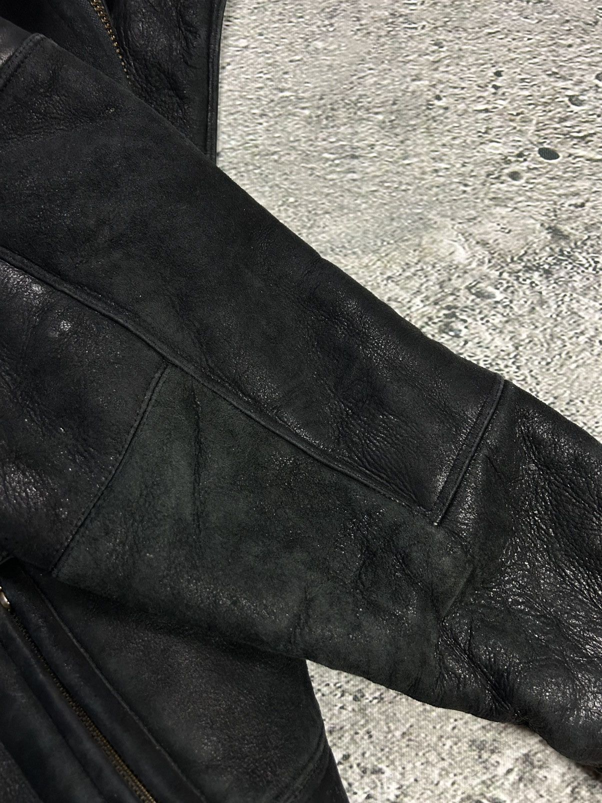 Marc Buchanan Pelle Pelle leather jacket sherpa fur black big logo 90s Size US XL / EU 56 / 4 - 11 Thumbnail