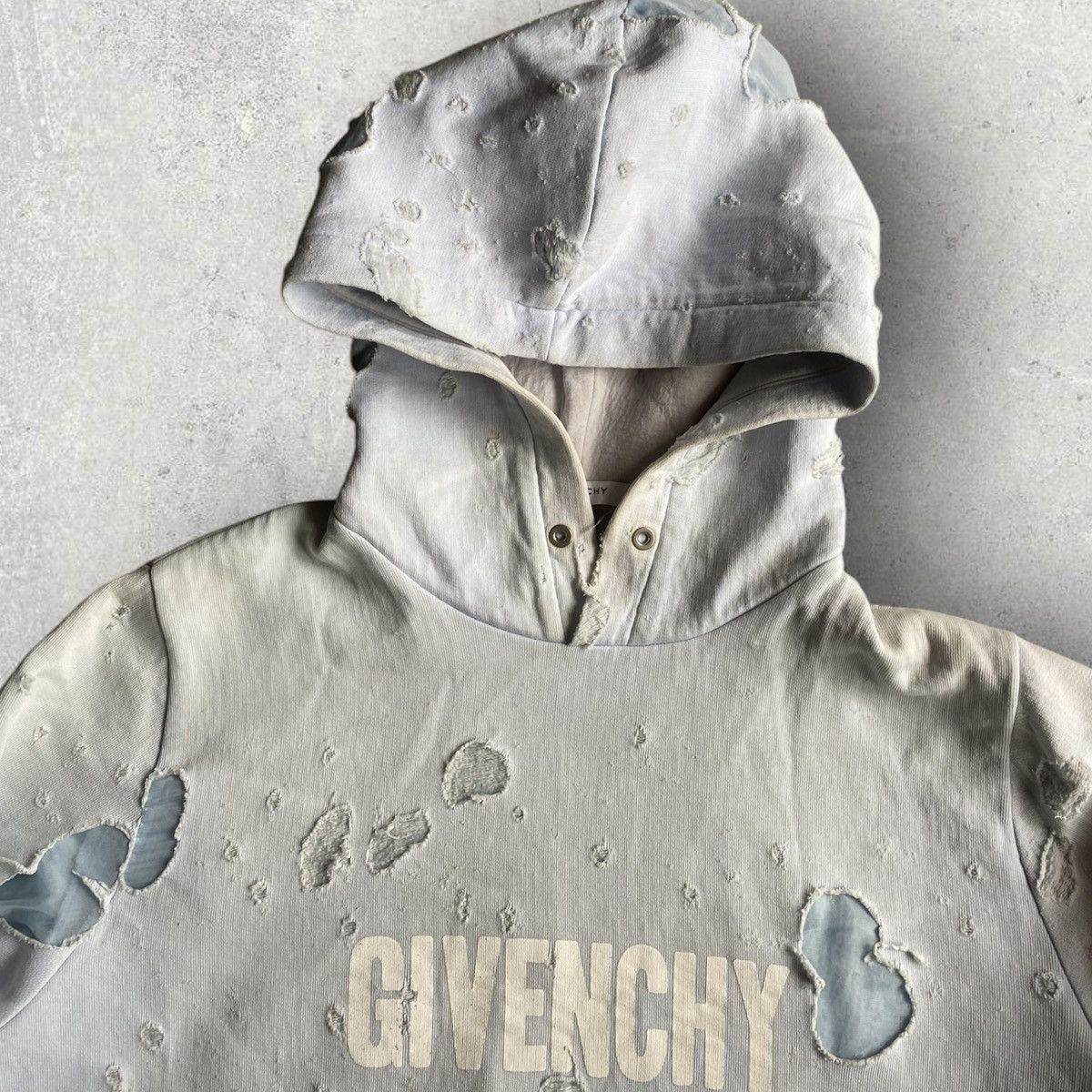Givenchy Givenchy Blue Distressed Hoodie Size US XS / EU 42 / 0 - 6 Thumbnail