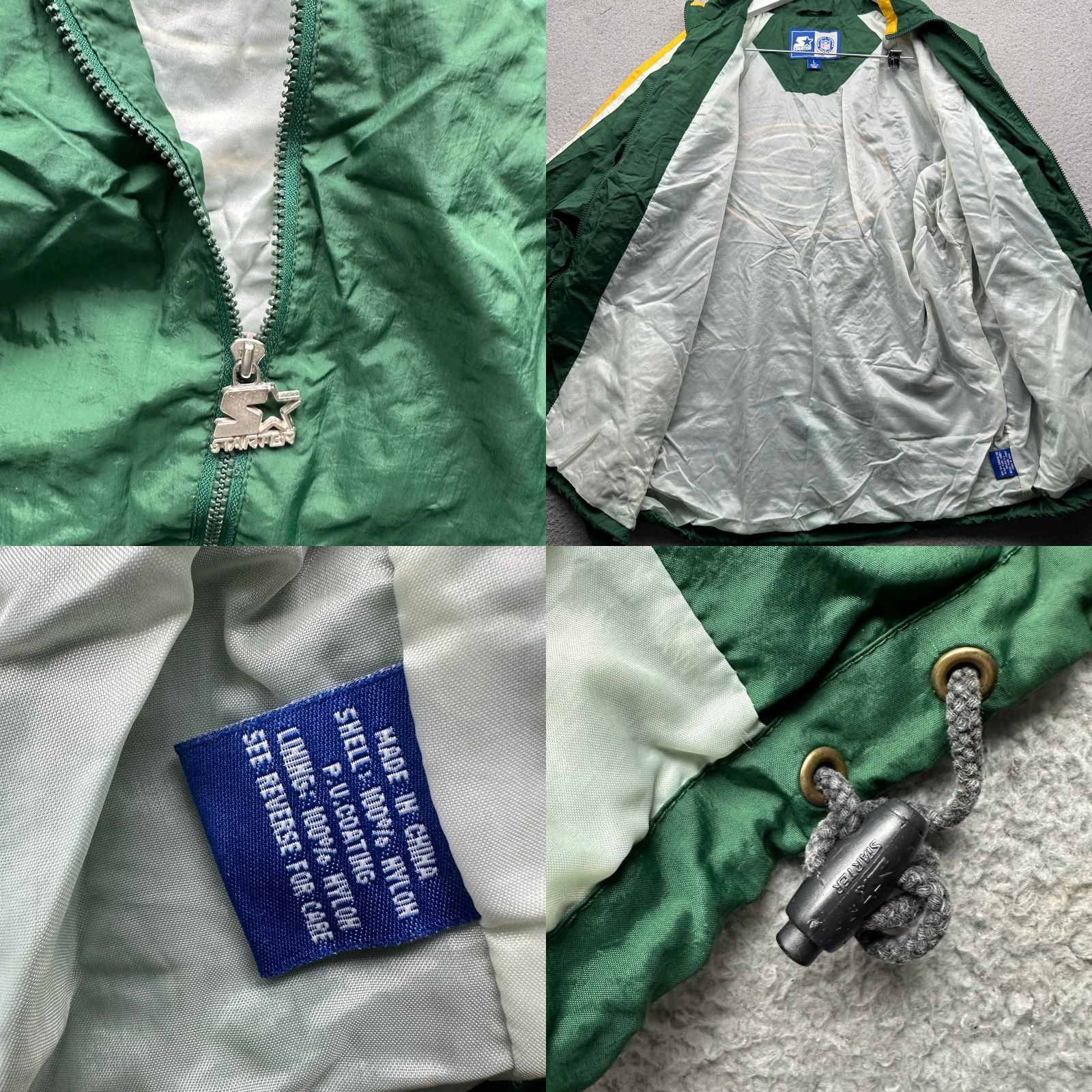 Starter VINTAGE Starter Green Bay Packers Nylon Windbreaker Jacket Mens Large Green 90s NFL Sports Windbreaker Coat Size US L / EU 52-54 / 3 - 8 Thumbnail
