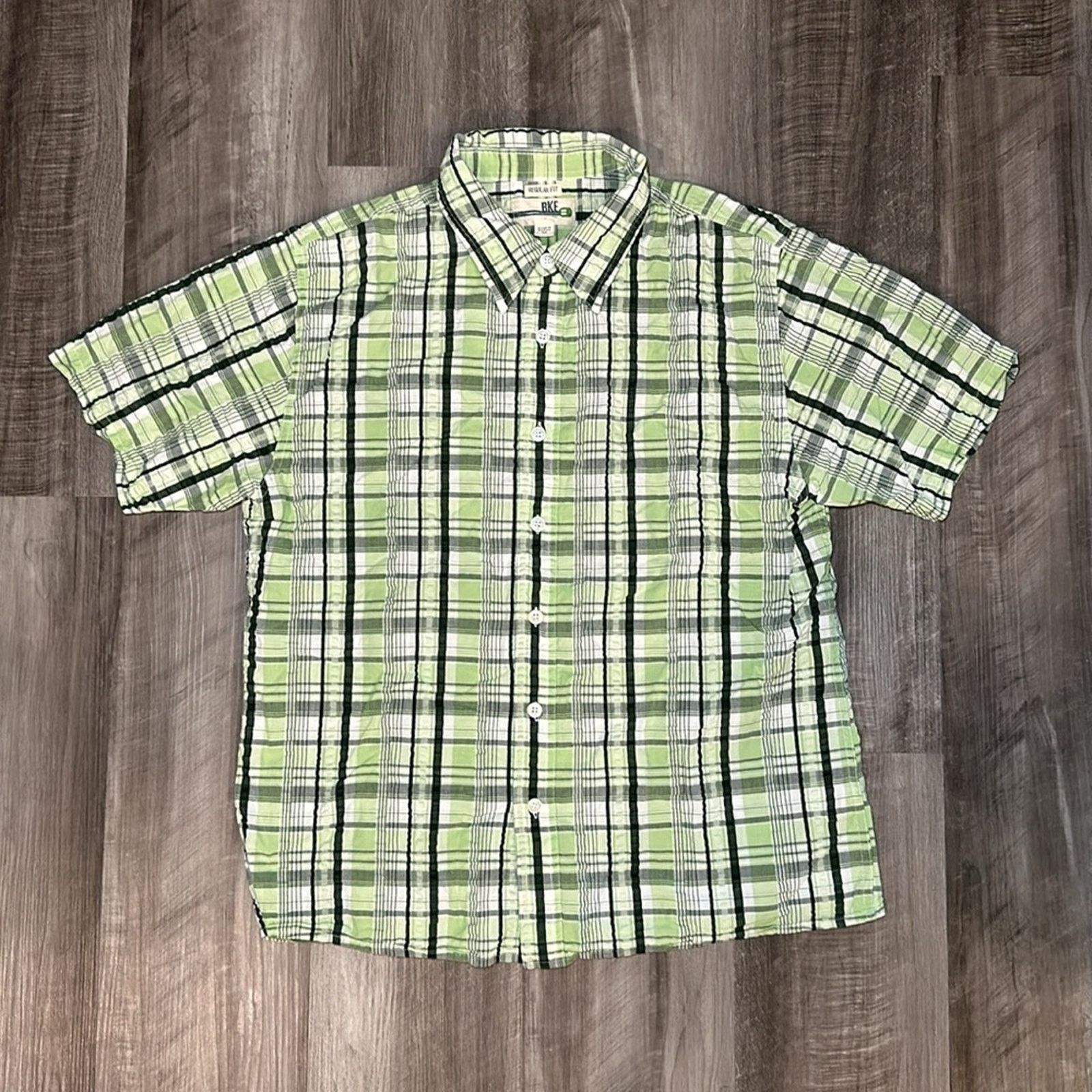BKE BKE Regular Fit Seersucker Short Sleeve Button Down - Medium Size US M / EU 48-50 / 2 - 2 Thumbnail