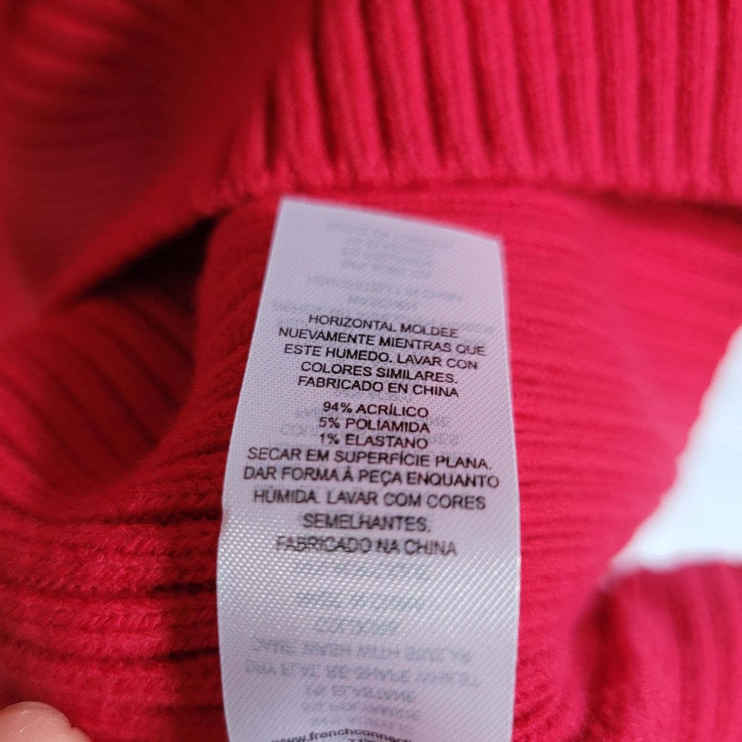 French Connection Red Ribbed Knit Turtleneck Sweater Dress Size Large Size L / US 10 / IT 46 - 8 Thumbnail