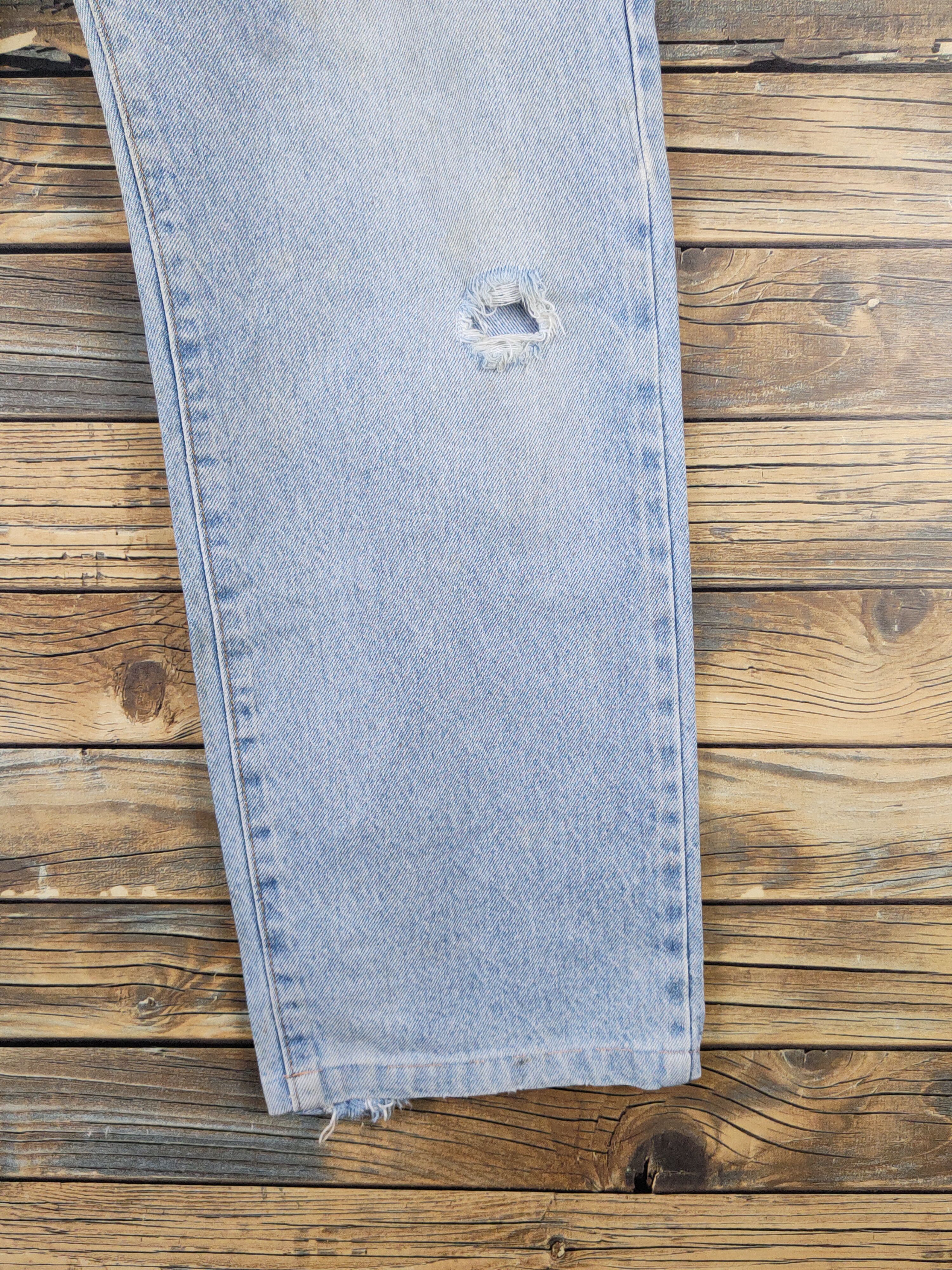 Japanese Brand Fittz Light Blue Distressed Ripped denim Jeans #W1692 Size US 33 - 6 Thumbnail