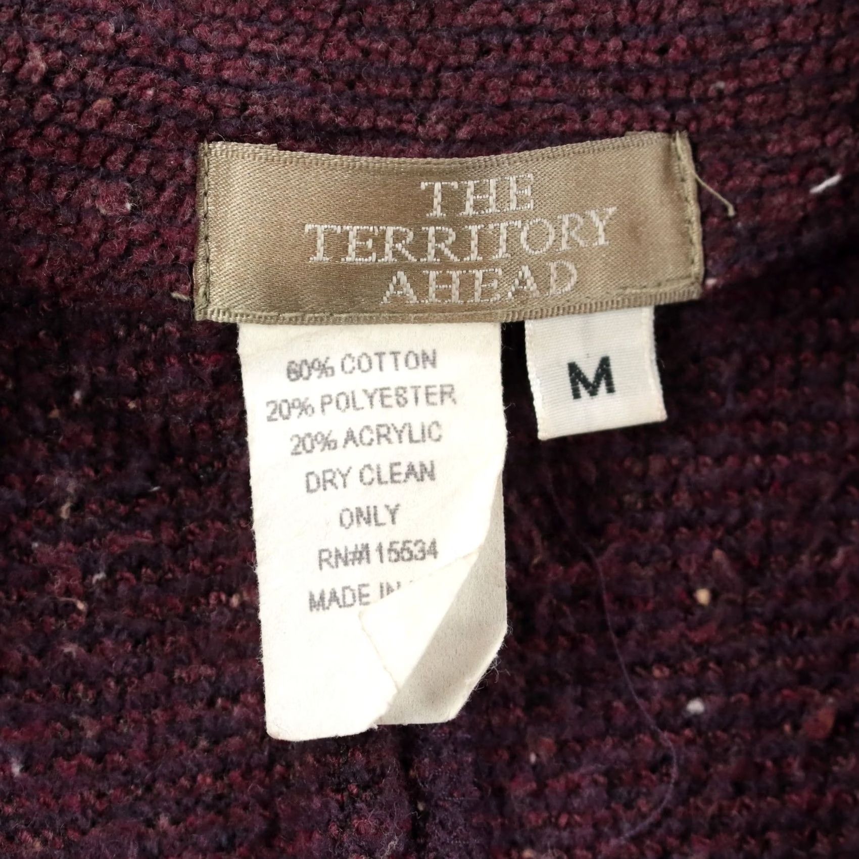 The Territory Ahead VTG Territory Ahead Coatigan Coat Terry Cloth Purple MEDIUM Womens 90s Chore Overcoat Jacket with Front Pockets Size M / US 6-8 / IT 42-44 - 5 Thumbnail