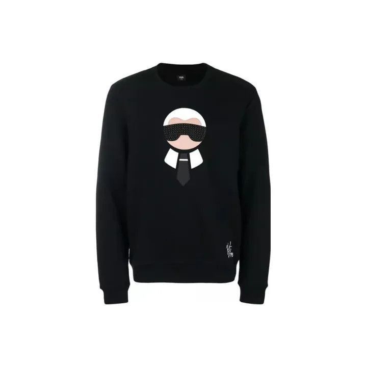 Fendi Fendi Black Long Sleeve Sweatshirt for Men -2507 Size US L / EU 52-54 / 3 - 1 Thumbnail