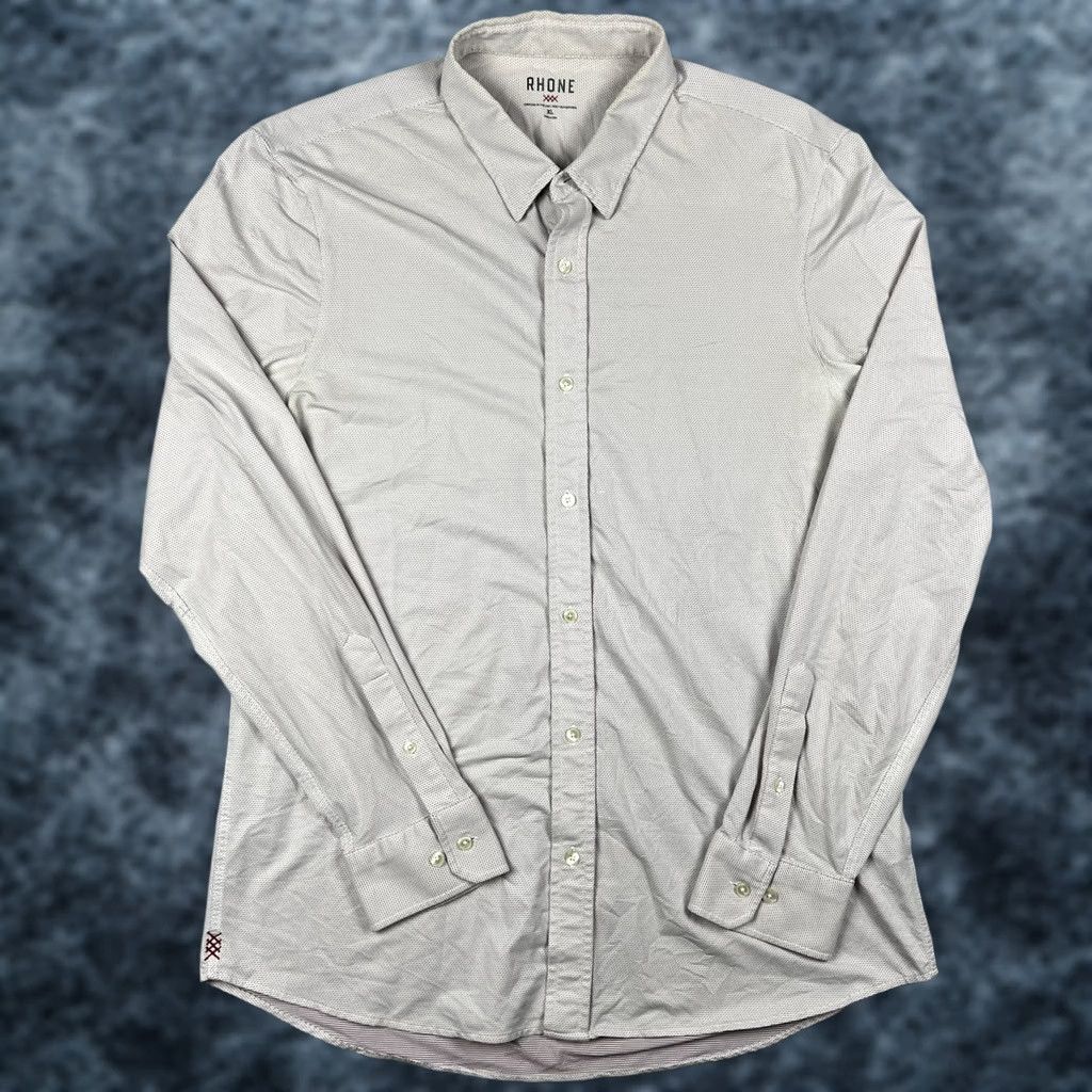 Rhone Rhone Commuter Shirt Stretch Long Sleeve XL Mens White Pattern Performance Size US XL / EU 56 / 4 - 1 Thumbnail