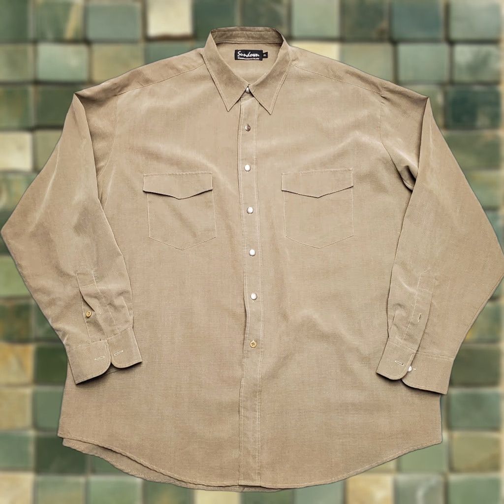 Vintage VINTAGE Panhandle Slim Shirt Mens XL Brown Button Long Sleeve Western Sundown Size US XL / EU 56 / 4 - 1 Thumbnail