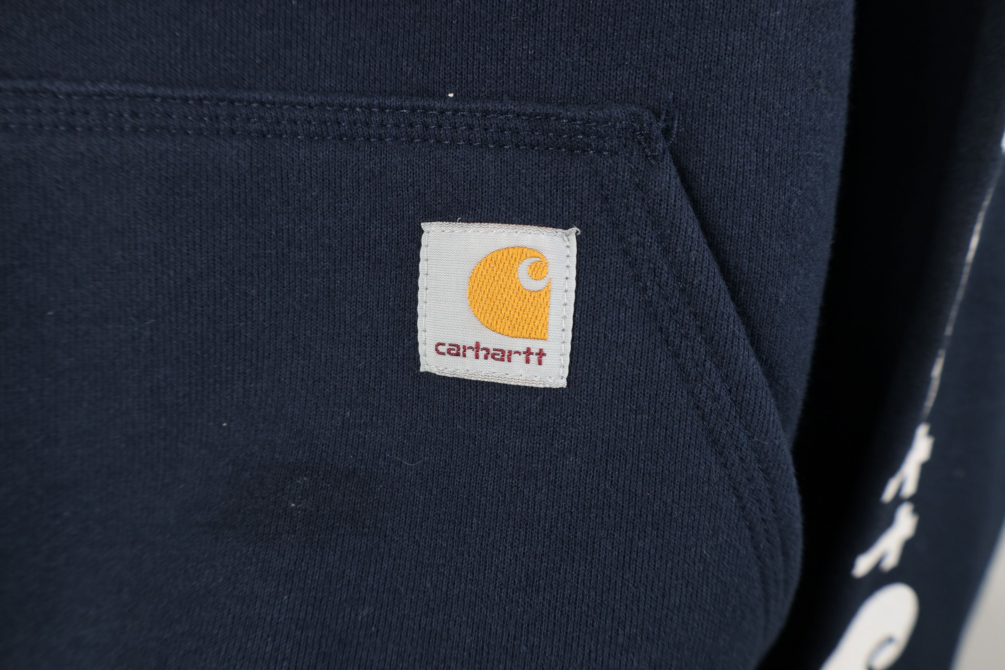 Carhartt Vintage Y2K Carhartt Heavyweight Hoodie Sweatshirt Blue Size US XXL / EU 58 / 5 - 5 Thumbnail