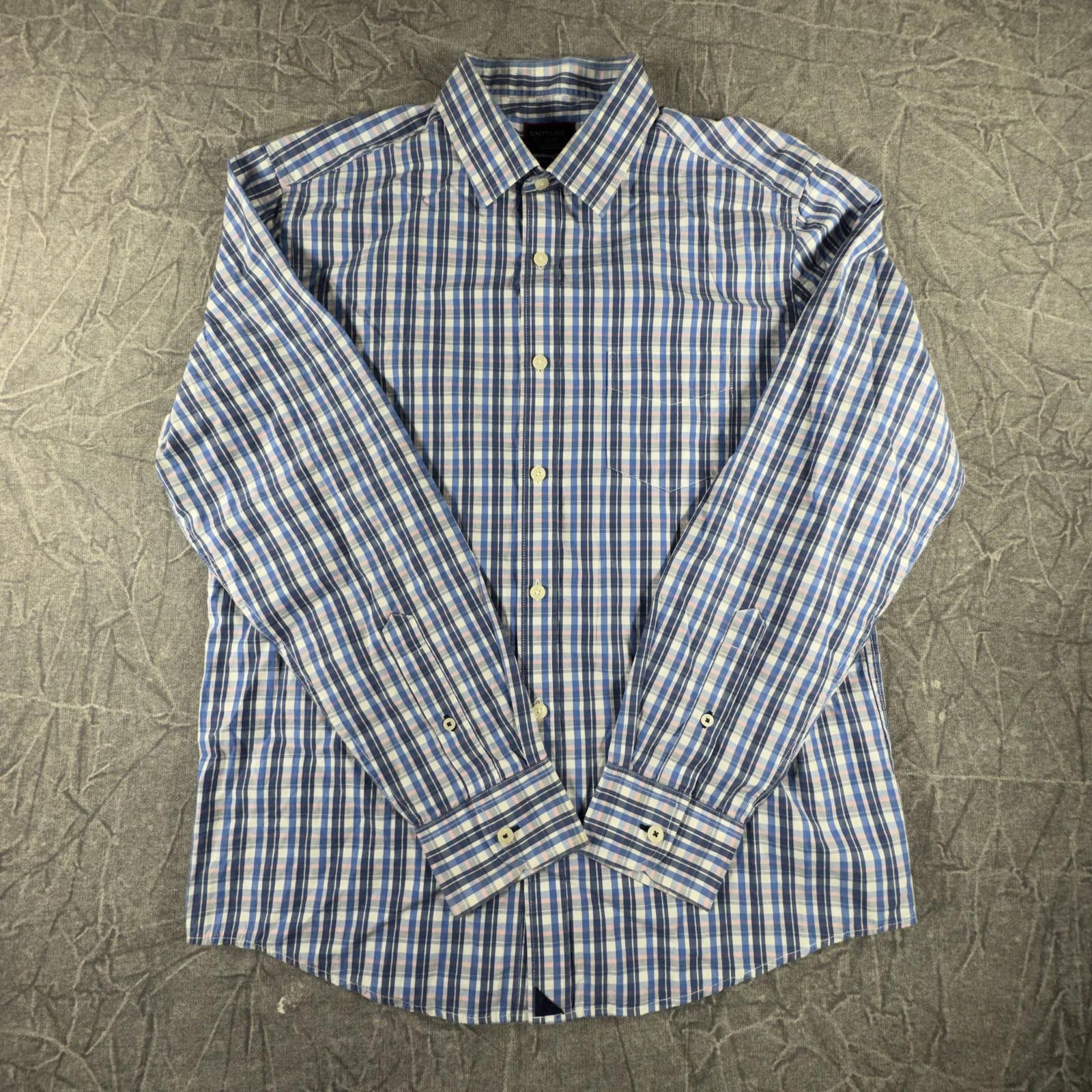 UNTUCKit UNTUCKit Button up Men's L Blue Pink 100% Cotton Size US L / EU 52-54 / 3 - 1 Thumbnail