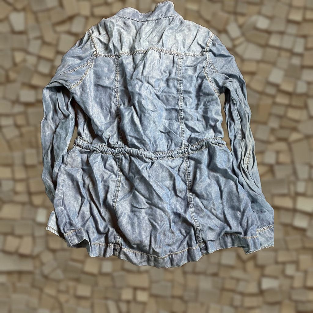 Vintage 2Sabe Jacket Women's Small Blue Chambray Full Zip Drawstring Pockets Size S / US 4 / IT 40 - 1 Thumbnail