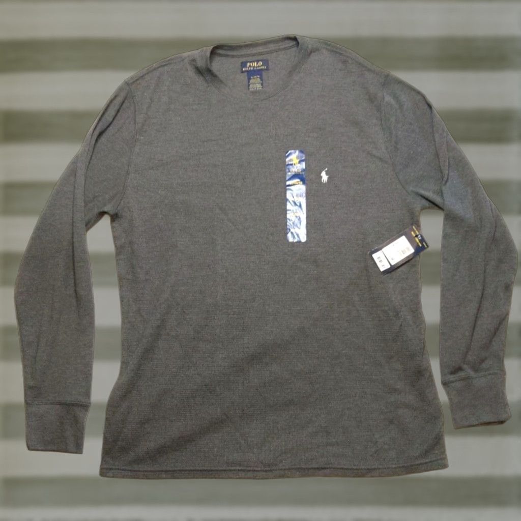 Polo Ralph Lauren Polo Ralph Lauren Dark Gray Knit Thermal Crew Neck Long Sleeve Top Mens 2XL NEW Size US XXL / EU 58 / 5 - 1 Thumbnail