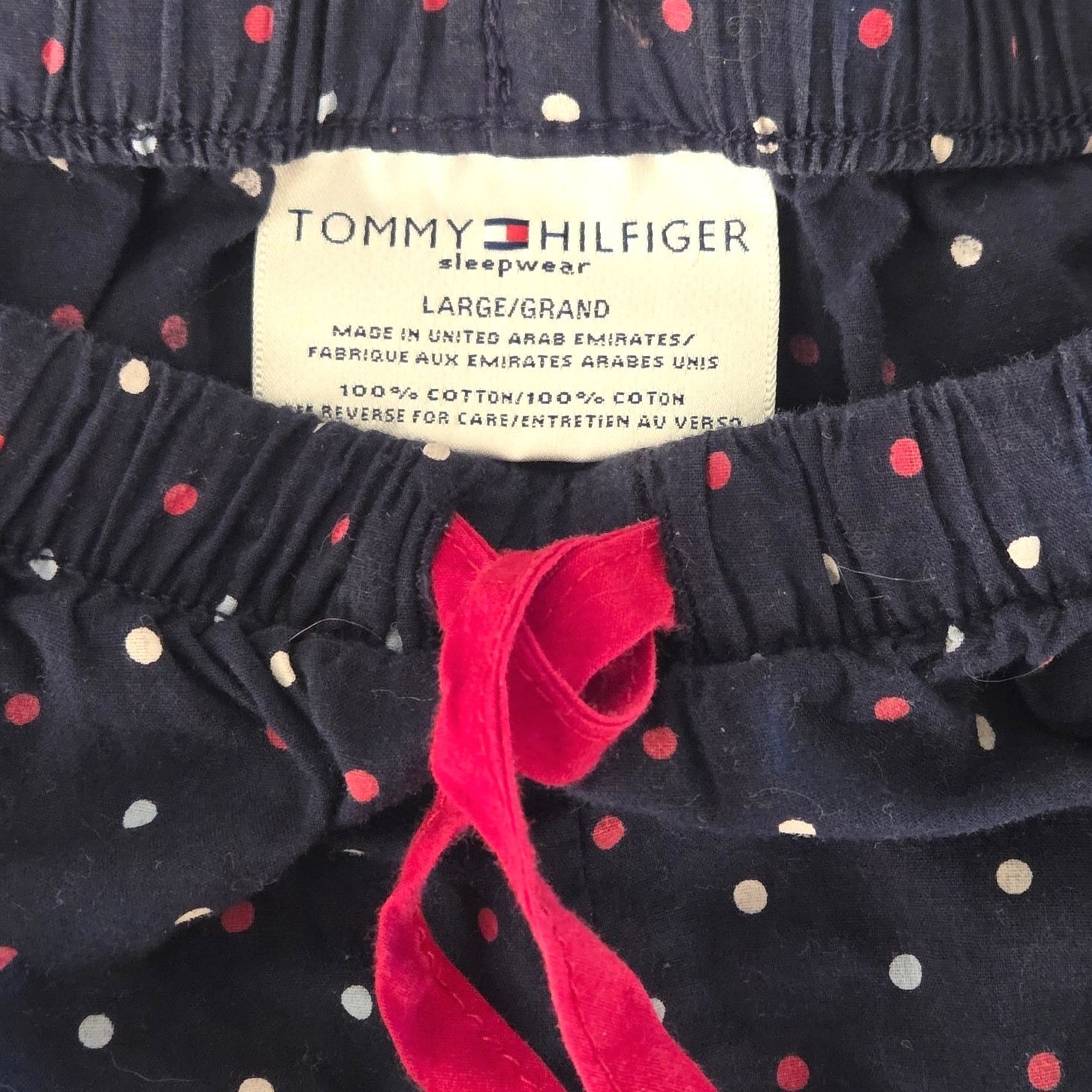 Tommy Hilfiger Tommy Hilfiger Women's Navy Polka Dot Pajama Bottoms Size L Size 32" / US 10 / IT 46 - 5 Thumbnail