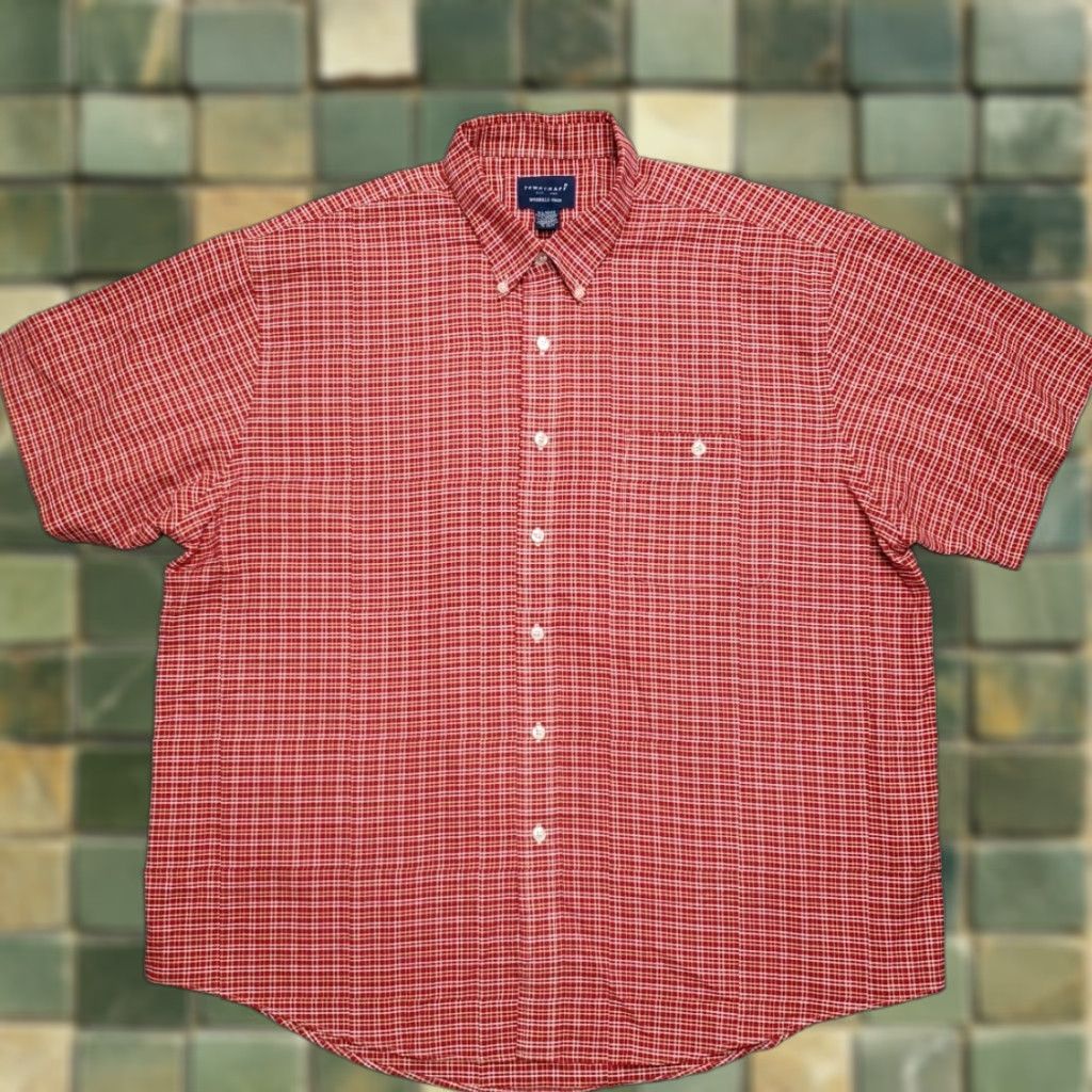 Vintage VINTAGE Towncraft Shirt Mens XL Red Plaid Wrinkle Free Grandpa Retro 80s 90s Dad Size US XL / EU 56 / 4 - 1 Thumbnail