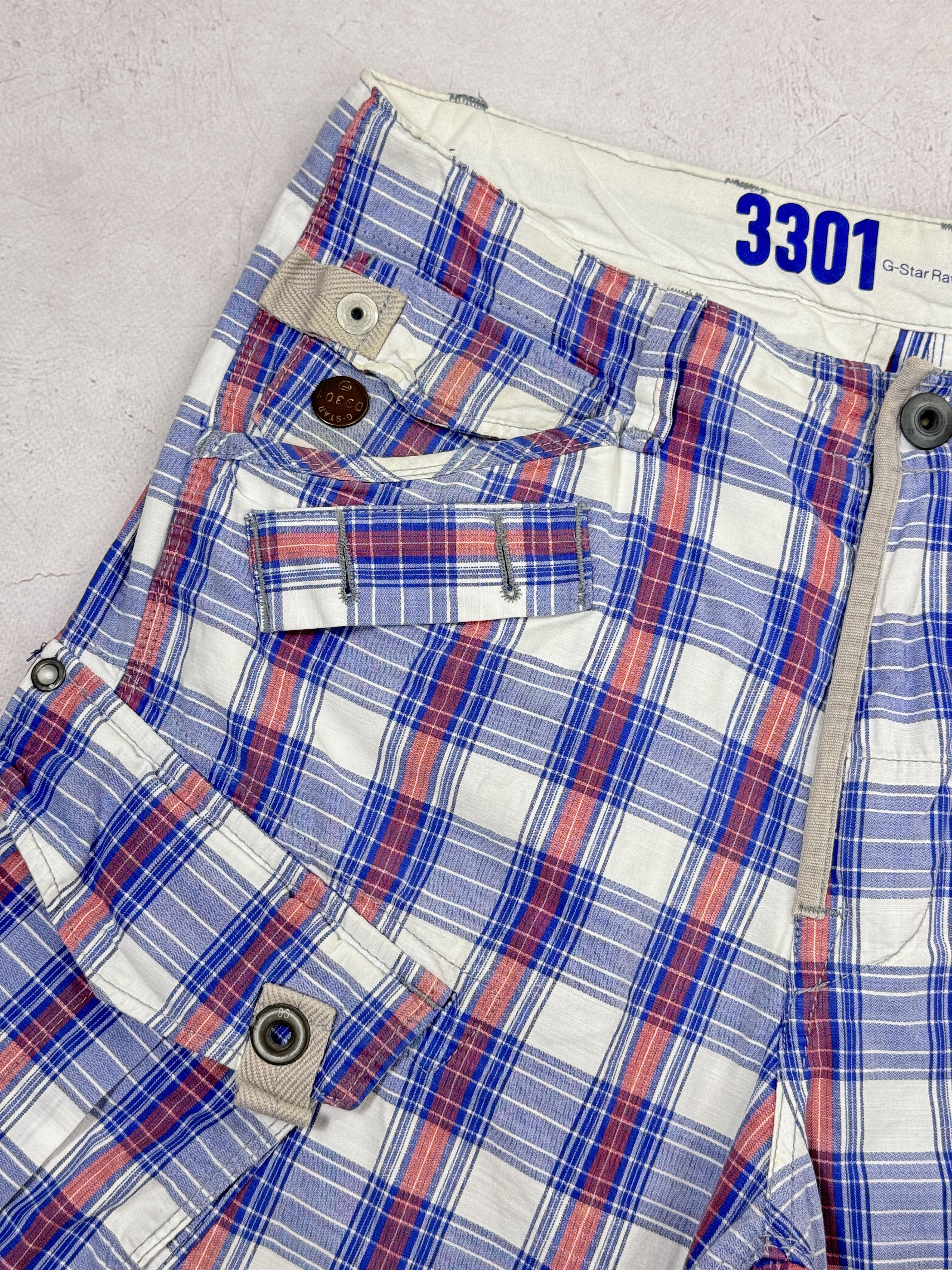 G-Star G-Star Raw Cargo Shorts Multicolor Check Size US 31 - 4 Thumbnail