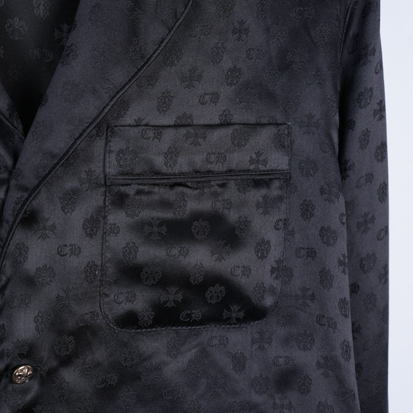 CHROME HEARTS SILK BLACK PAJAMA BLACK SHIRT