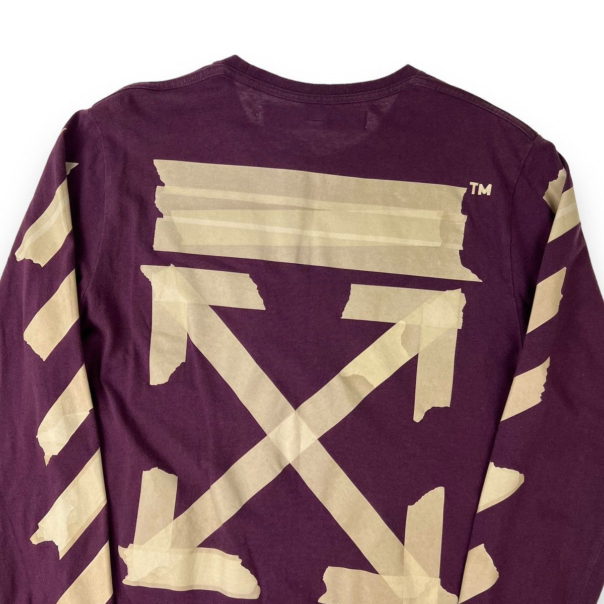 Off-White Off-White Tape Arrows Burgundy Long Sleeve T Shirt Size US S / EU 44-46 / 1 - 1 Thumbnail