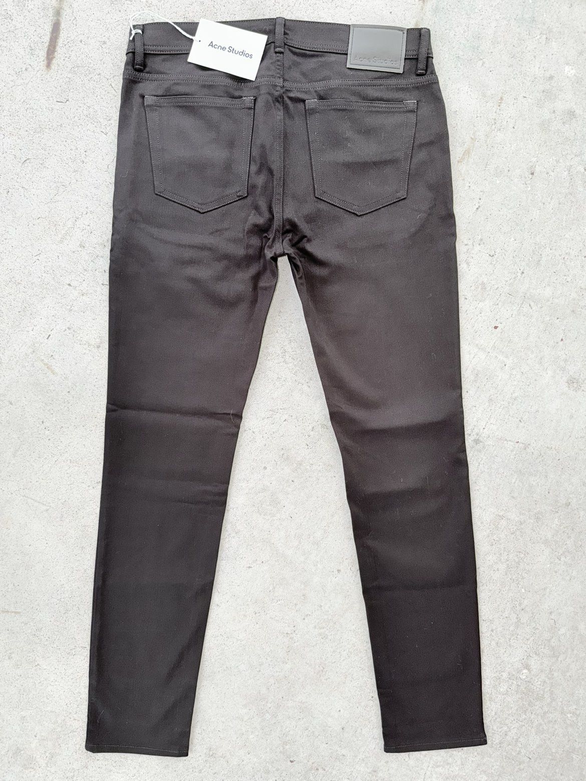 Acne Studios North Stay Black Leather Patch Denim Jeams Size US 34 / EU 50 - 2 Thumbnail
