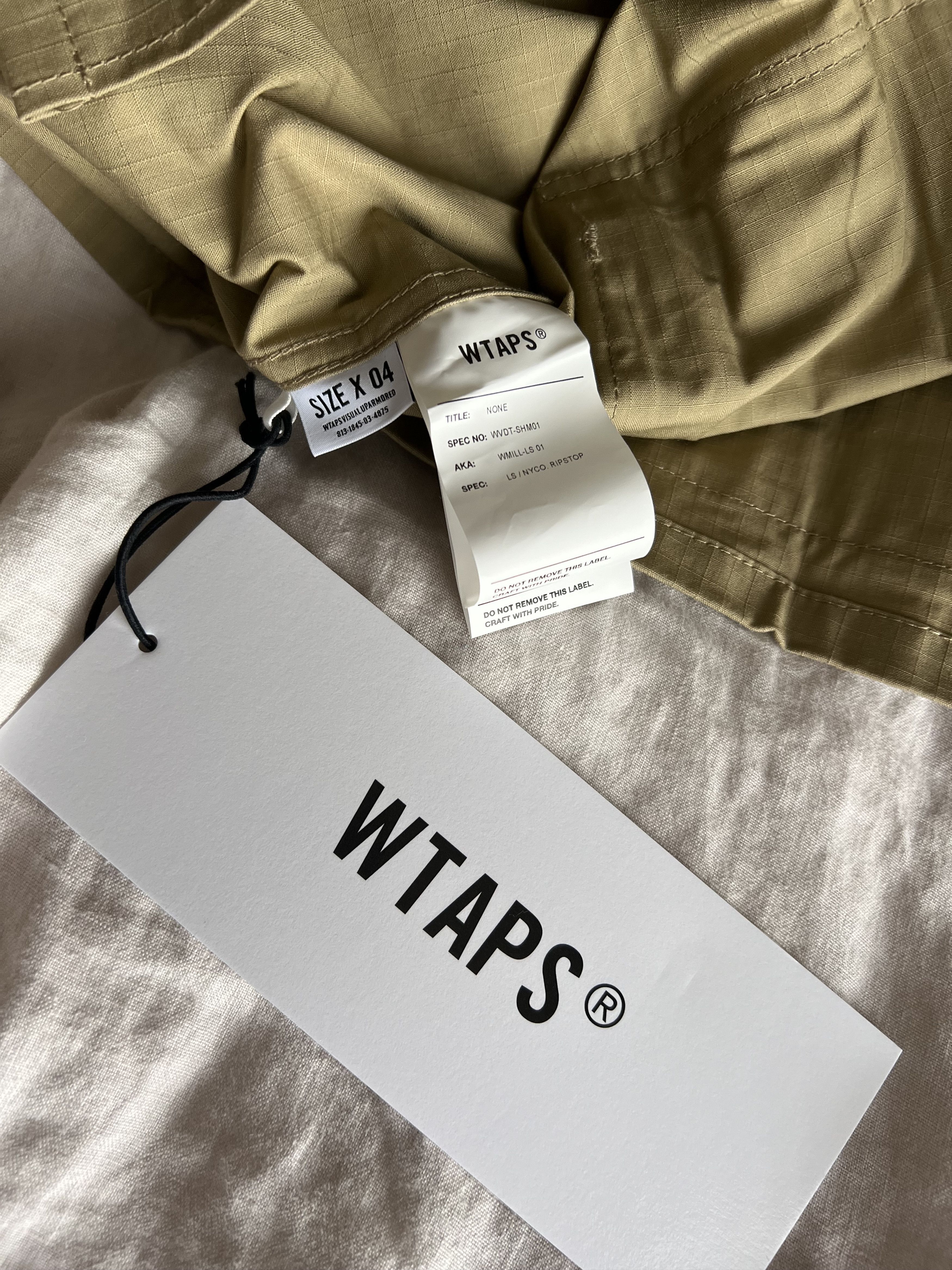 Wtaps WTAPS WMILL-LS Ripstop Overshirt in Beige Size US XL / EU 56 / 4 - 9 Thumbnail