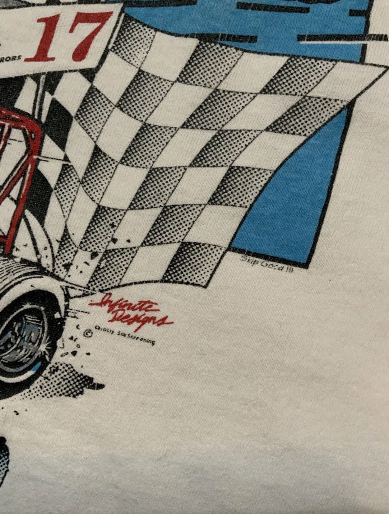 Vintage VTG 90s Billy Bell Autographed Team 17 Sprint Car T-Shirt Size US XL / EU 56 / 4 - 16 Thumbnail