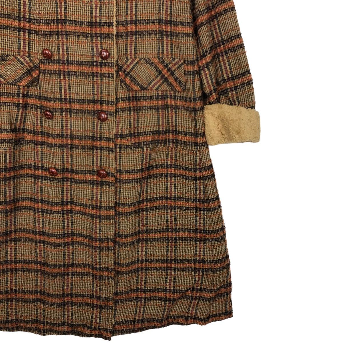Anna Sui 🔥Tartan Design Fly Coats Long Jacket Mink Fur Lining Size M / US 6-8 / IT 42-44 - 5 Thumbnail
