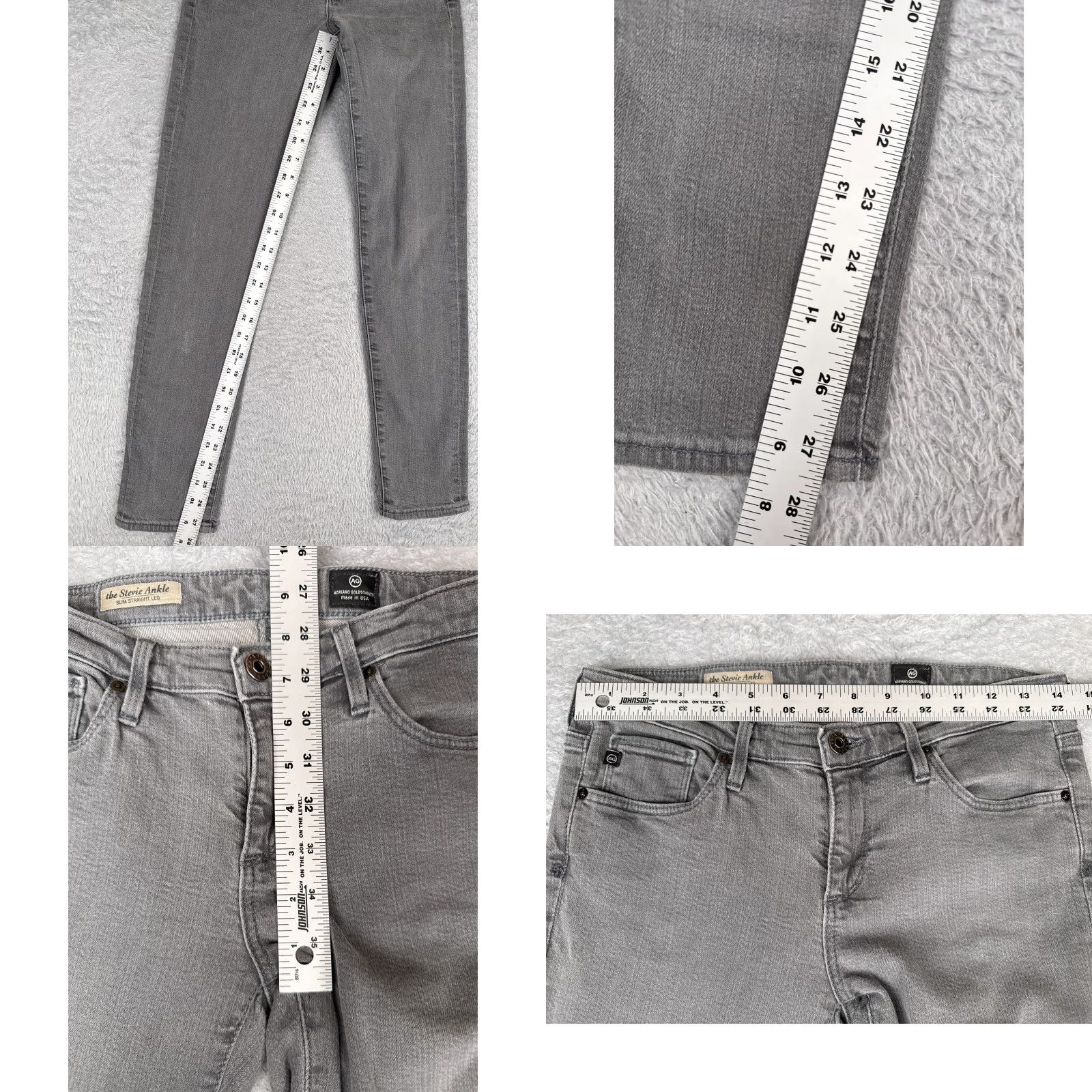 Vintage Adriano Goldschmied Jeans Women 28 Gray The Stevie Ankle Slim Straight Leg 28x28 Size 28" / US 6 / IT 42 - 8 Thumbnail